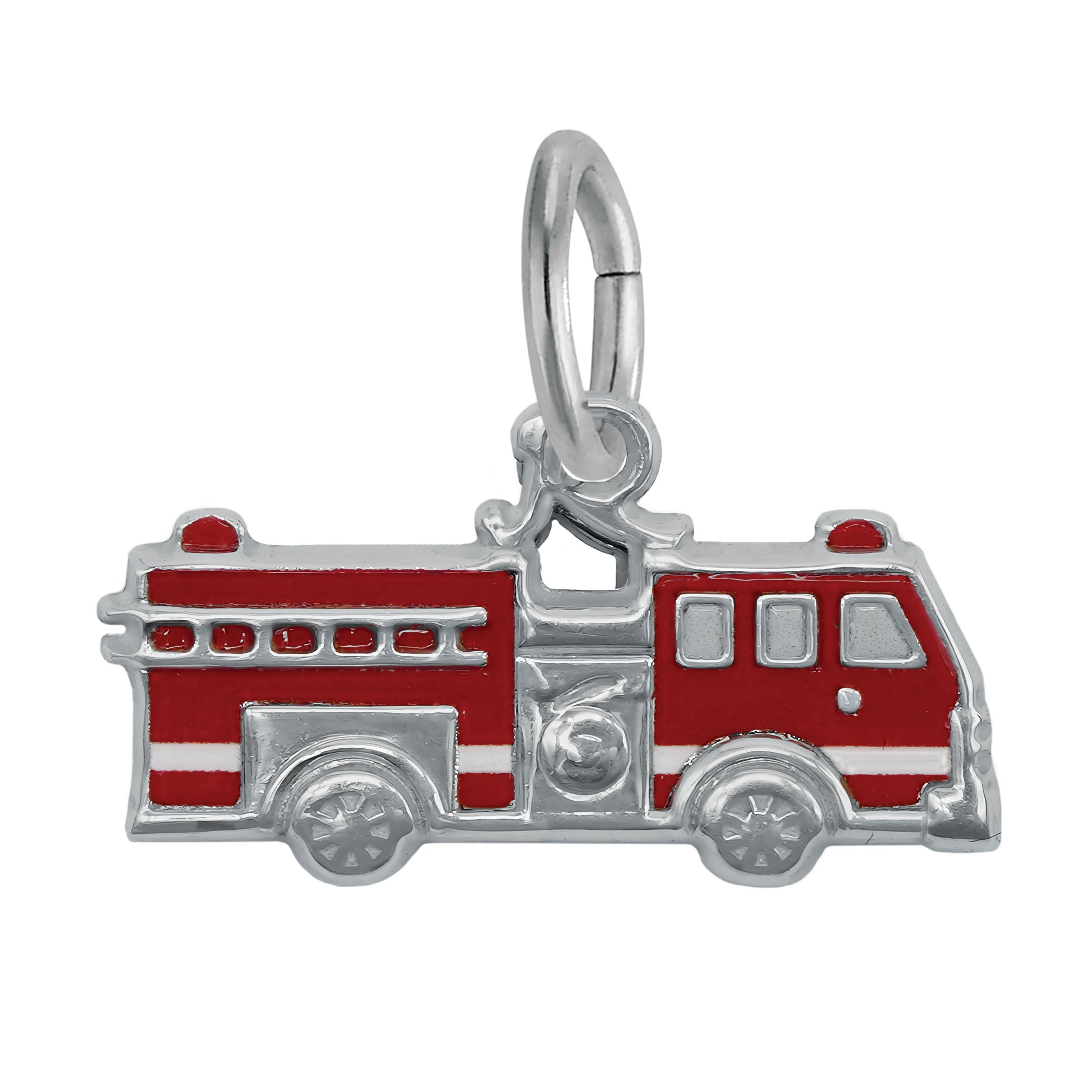Rembrandt Charms - Painted Fire Truck Charm – 1104-001 Rembrandt Charms Charm Birmingham Jewelry