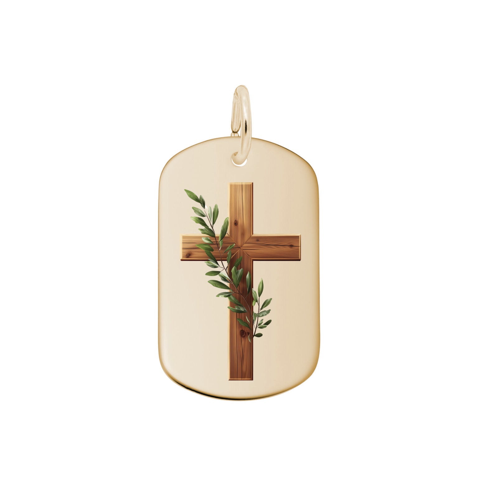 Rembrandt Charms - Wooden Cross Painted Charm - 1188 Rembrandt Charms Charm Birmingham Jewelry