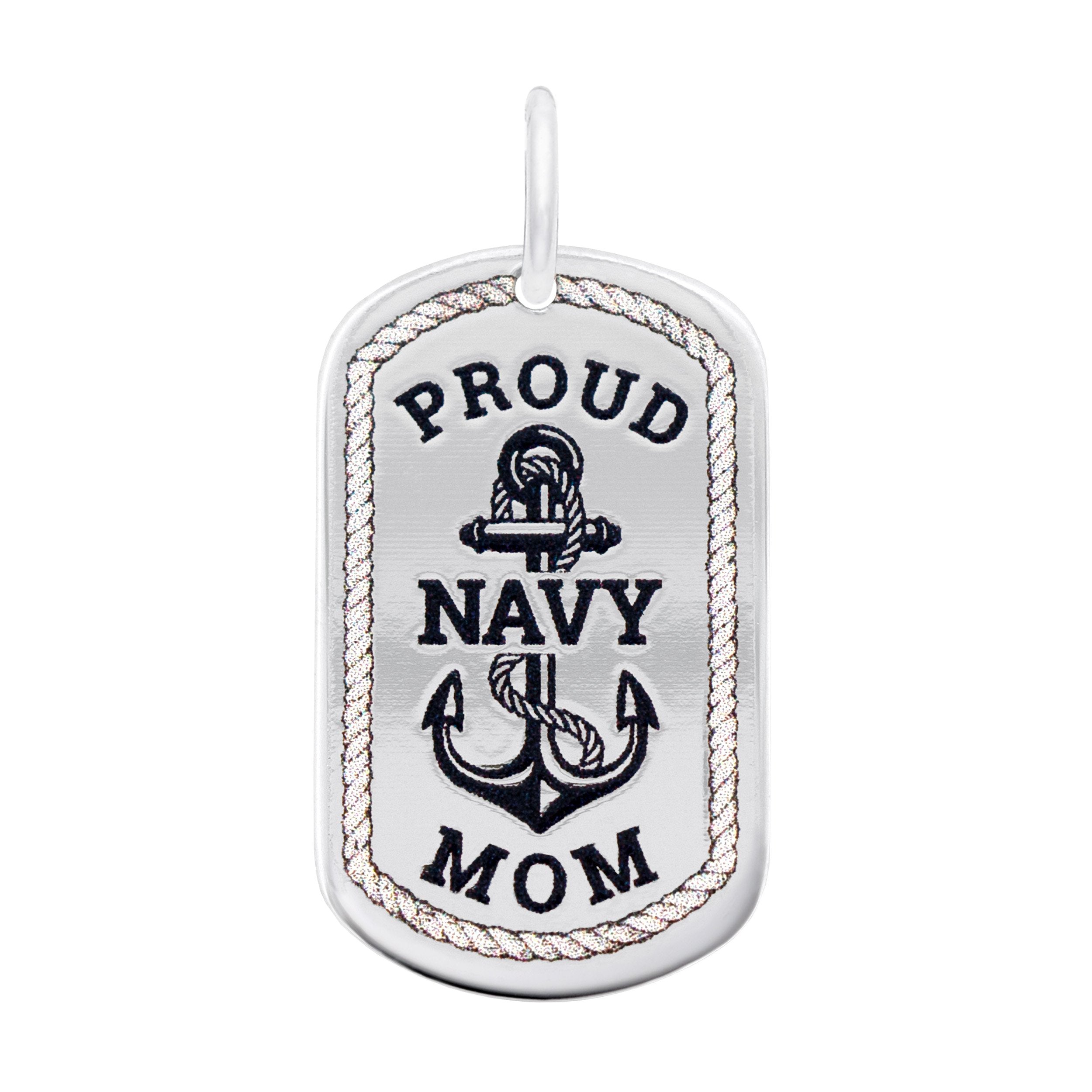 Rembrandt Charms - Proud Navy Mom Dog Tag - 1195 Rembrandt Charms Charm Birmingham Jewelry