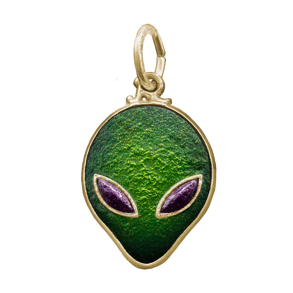 Rembrandt Charms - Painted Alien Head Charm - 1206-001 Rembrandt Charms Charm Birmingham Jewelry