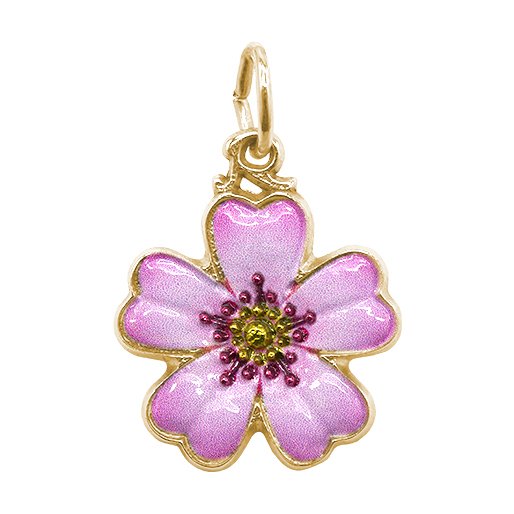 Rembrandt Charms - Painted Cherry Blossom Charm - 1262-001 Rembrandt Charms Charm Birmingham Jewelry