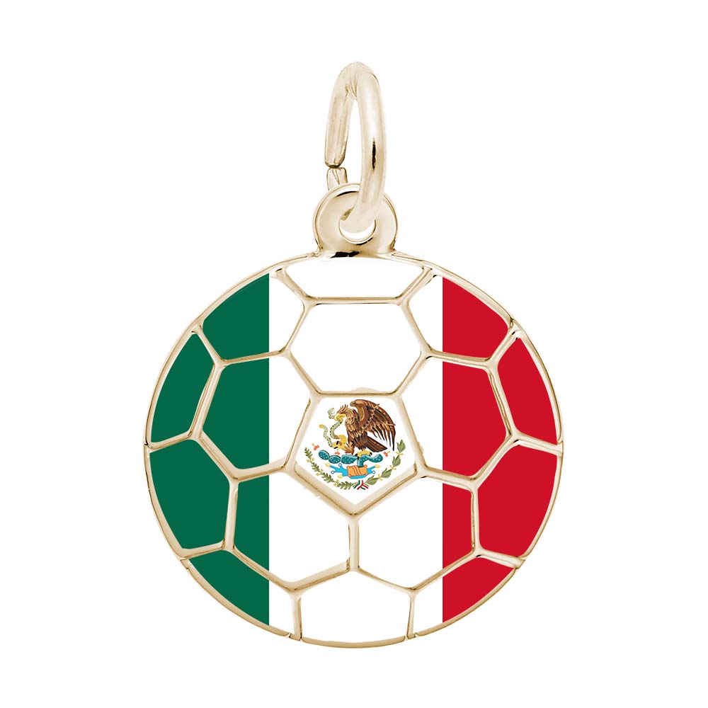 Rembrandt Charms - Painted World Soccer – Mexican Flag Charm - 1273 Rembrandt Charms Charm Birmingham Jewelry