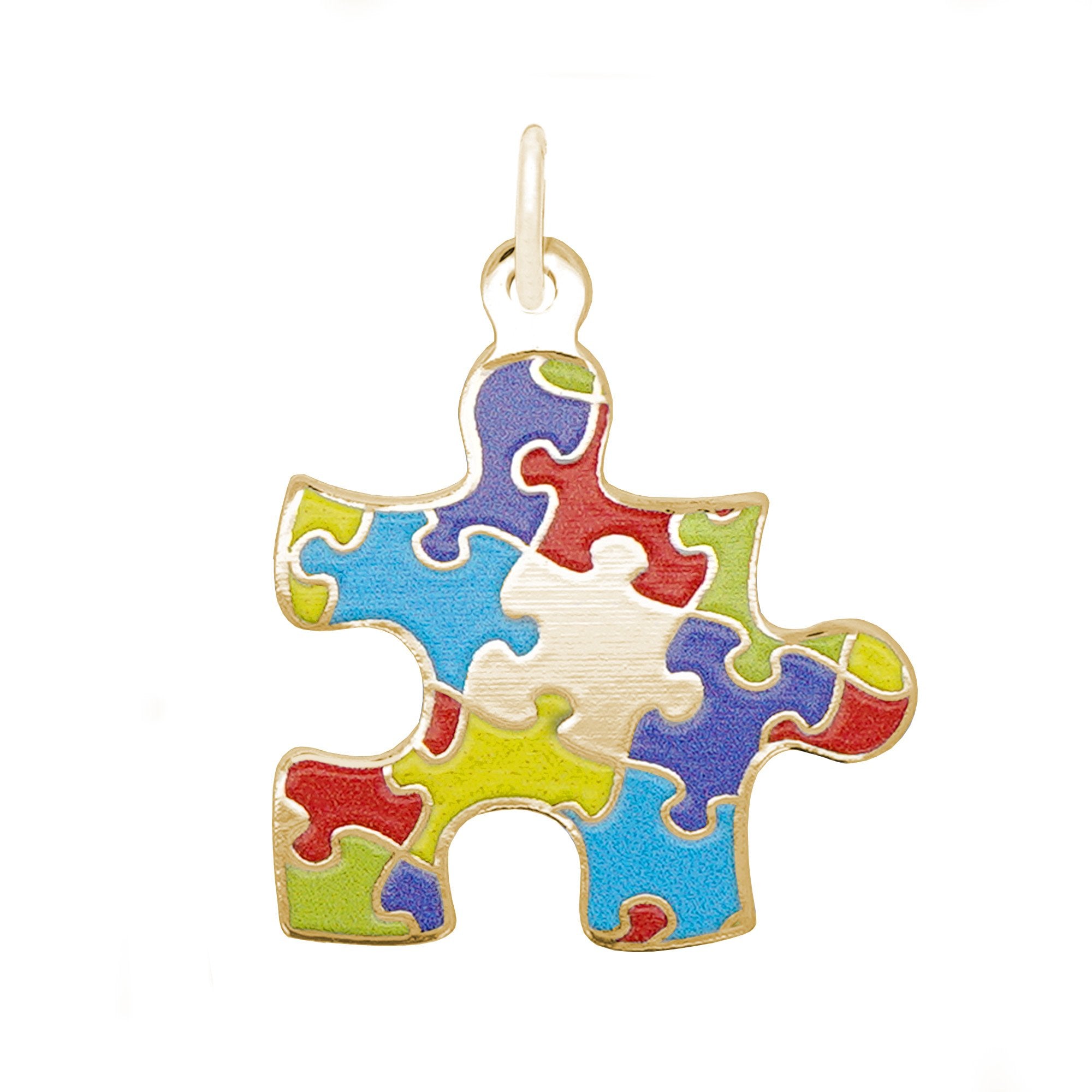 Rembrandt Charms - Painted Puzzle Piece Charm - 2479-001 Rembrandt Charms Charm Birmingham Jewelry