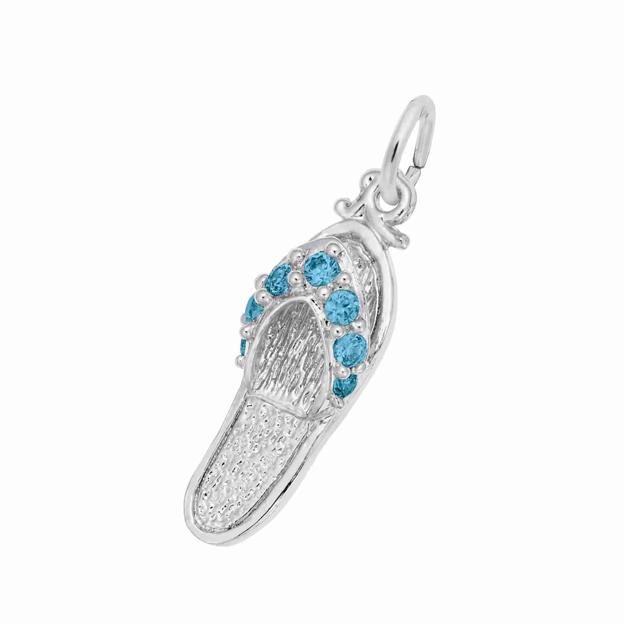Rembrandt Charms - Sandal with Turquoise Stones Charm - 2730-12 Rembrandt Charms Charm Birmingham Jewelry