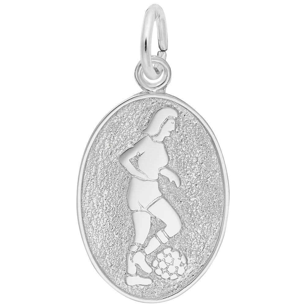 Rembrandt Charms - Soccer Player Oval Disc Charm - 3354 Rembrandt Charms Charm Birmingham Jewelry