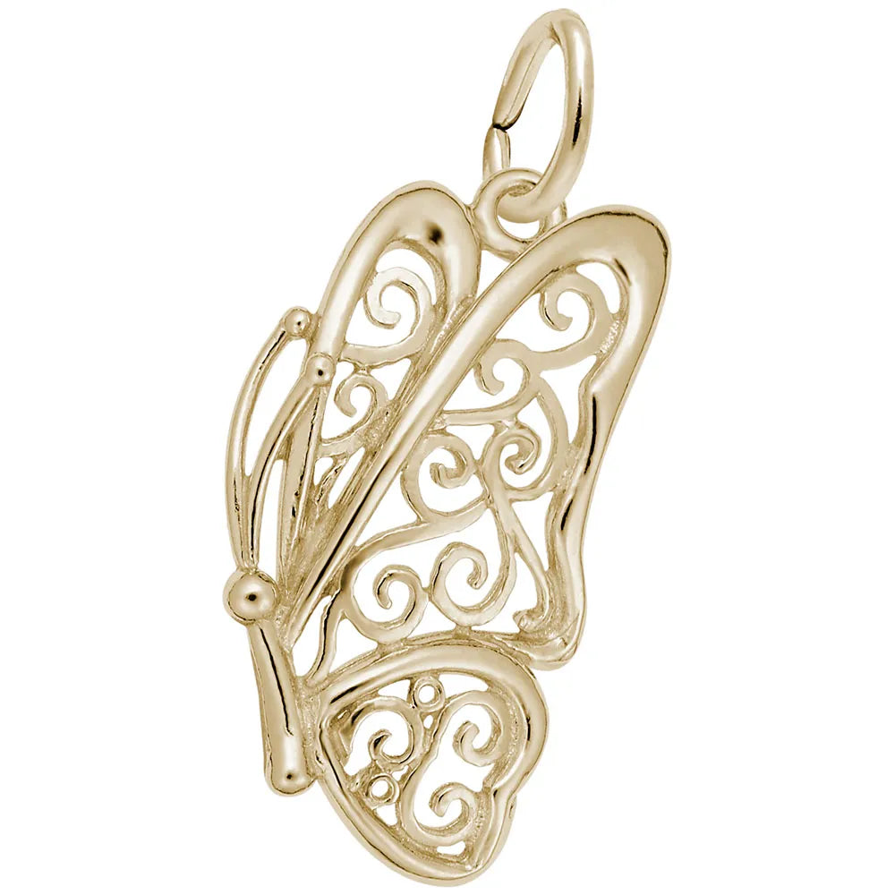 Rembrandt Charms - Filigree Butterfly Charm - 3763