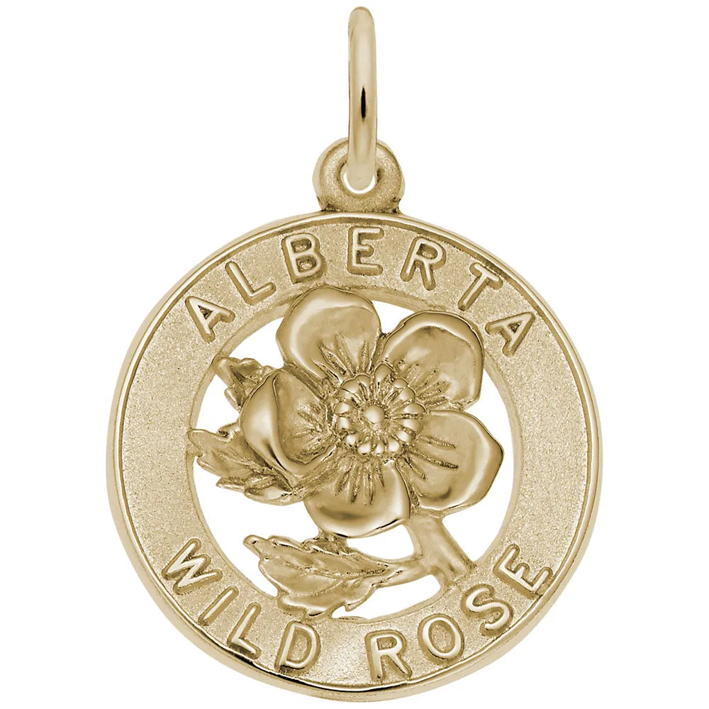 Rembrandt Charms - Alberta Wild Rose Charm - 4203 Rembrandt Charms Charm Birmingham Jewelry