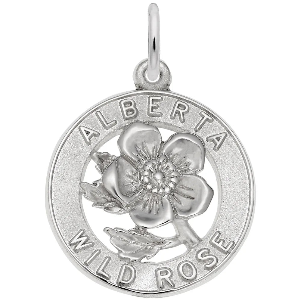 Rembrandt Charms - Alberta Wild Rose Charm - 4203 Rembrandt Charms Charm Birmingham Jewelry
