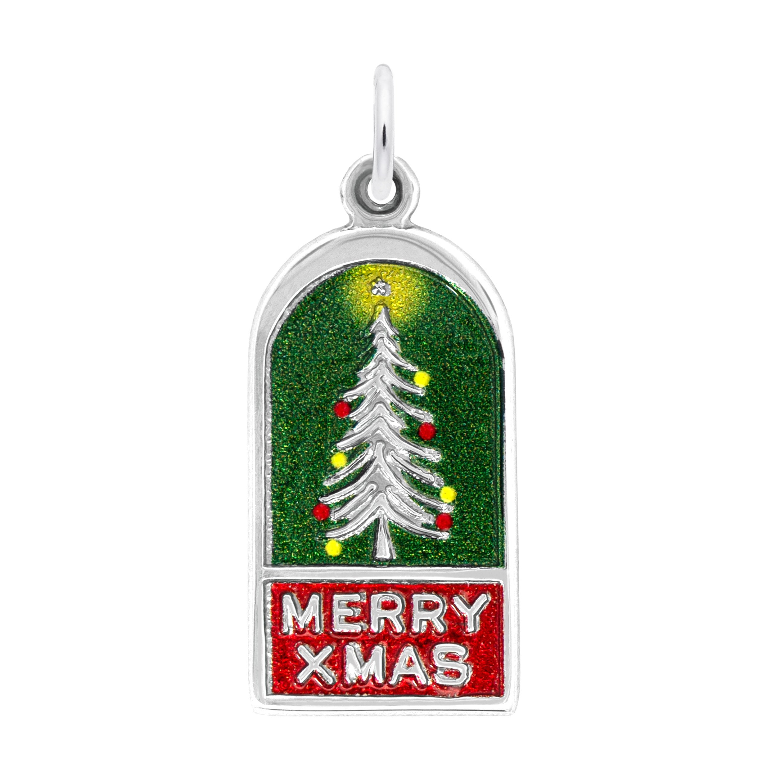 Rembrandt Charms - Painted Merry Xmas Tree - 4446-001 Rembrandt Charms Charm Birmingham Jewelry
