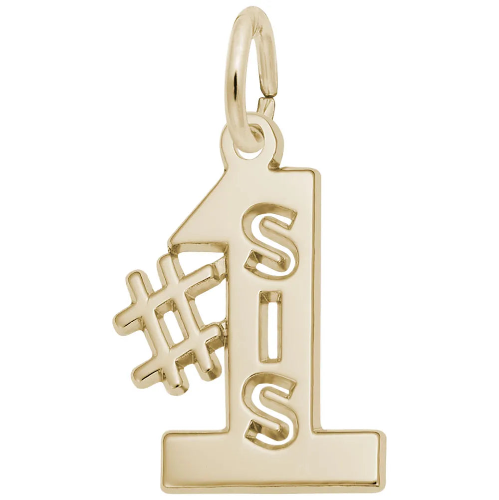 Rembrandt Charms - Number One Sister Charm - 6103 Rembrandt Charms Charm Birmingham Jewelry