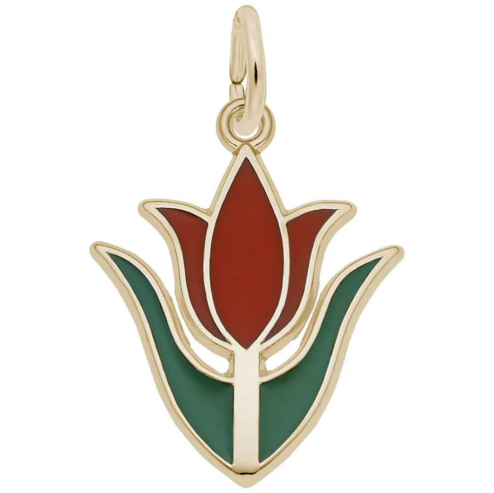 Rembrandt Charms - Red Tulip Flower Charm - 8335