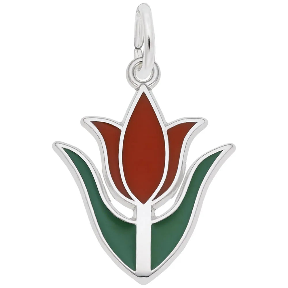 Rembrandt Charms - Red Tulip Flower Charm - 8335