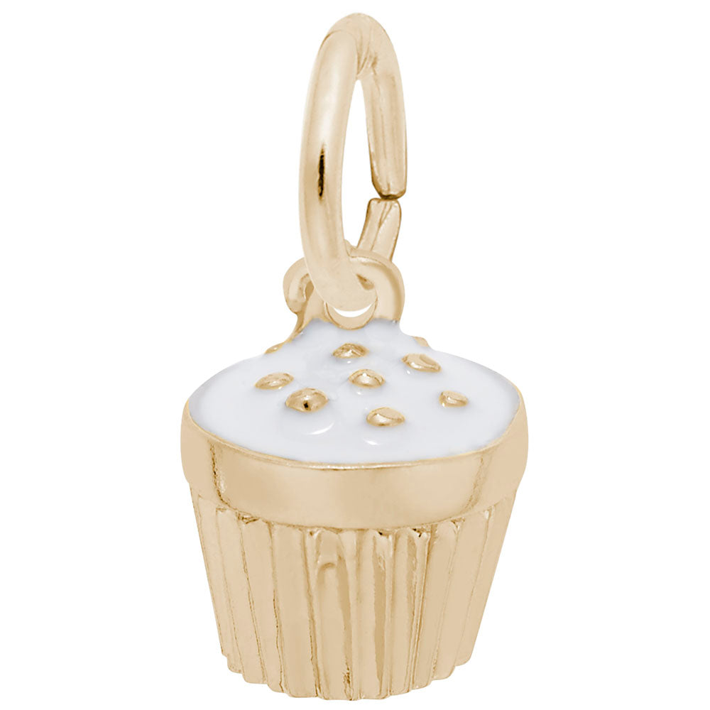 Rembrandt Charms - Cupcake White Charm - 8343 Rembrandt Charms Charm Birmingham Jewelry