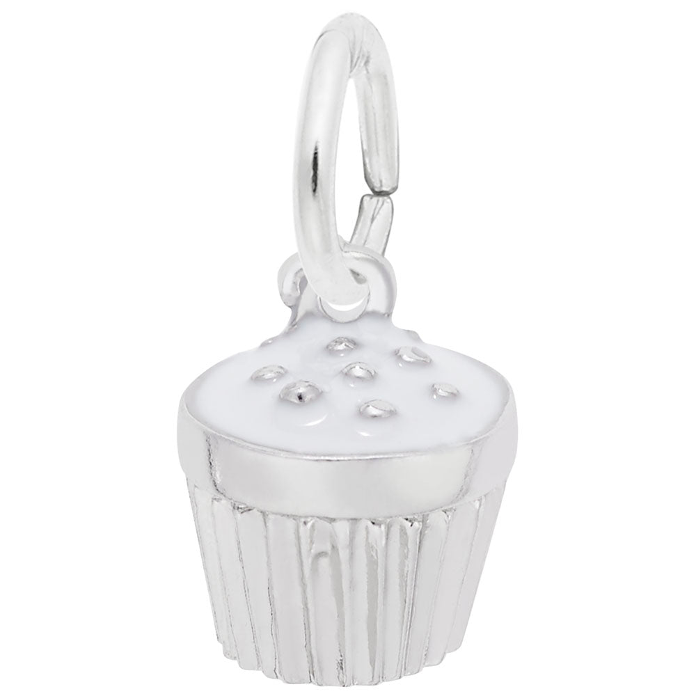 Rembrandt Charms - Cupcake White Charm - 8343 Rembrandt Charms Charm Birmingham Jewelry
