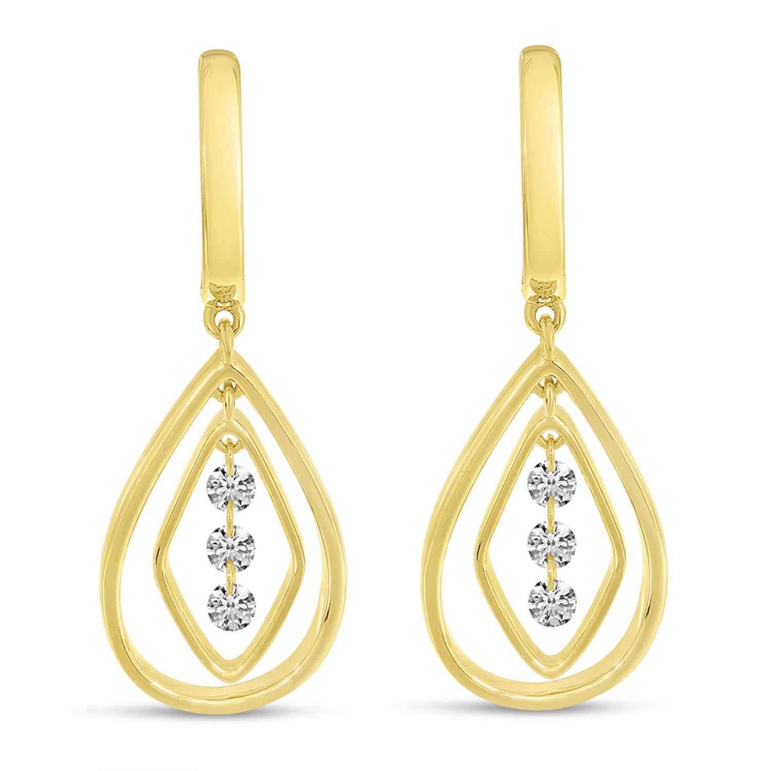 14K Gold Dashing Diamonds Chandelier Drop Earrings Birmingham Jewelry Earrings Birmingham Jewelry