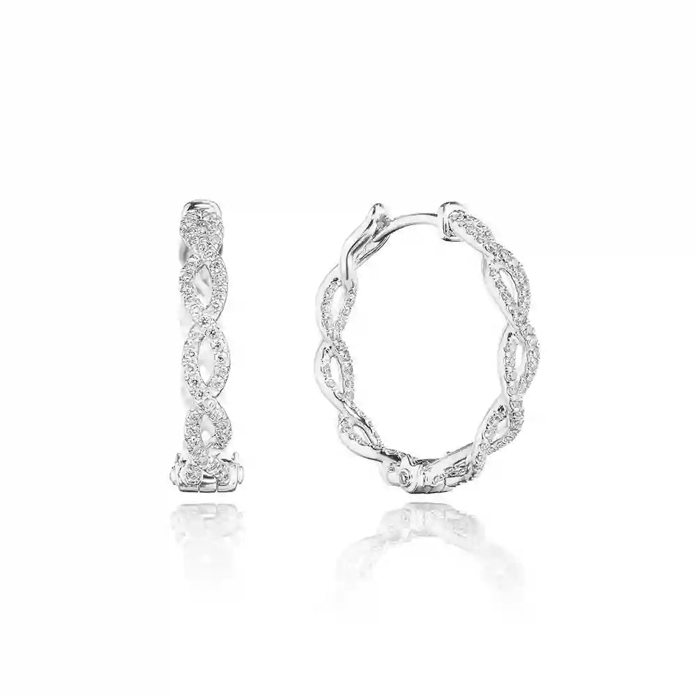 VERITAGE J-0196222-WH VERRAGIO FINE JEWELRY Hoop Earrings Birmingham Jewelry Verragio Jewelry | Diamond Hoop Earrings VERITAGE J-0196222-WH