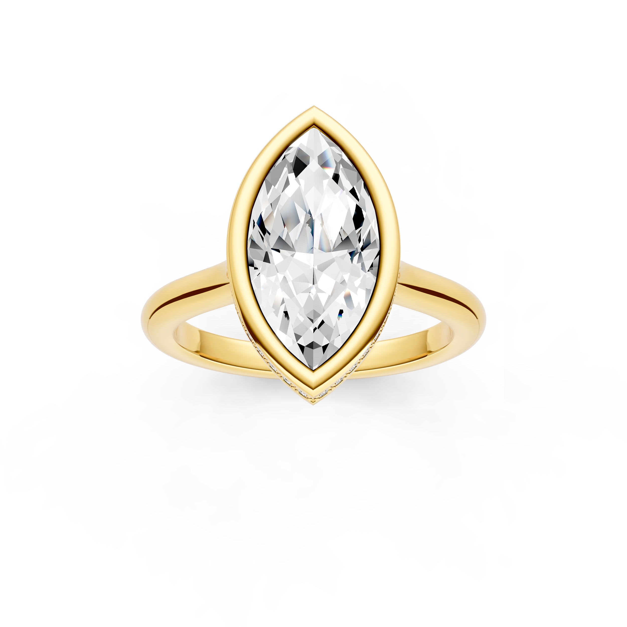 Bezel Hidden Halo Engagement Ring (Marquise) Birmingham Jewelry Engagement Ring Birmingham Jewelry