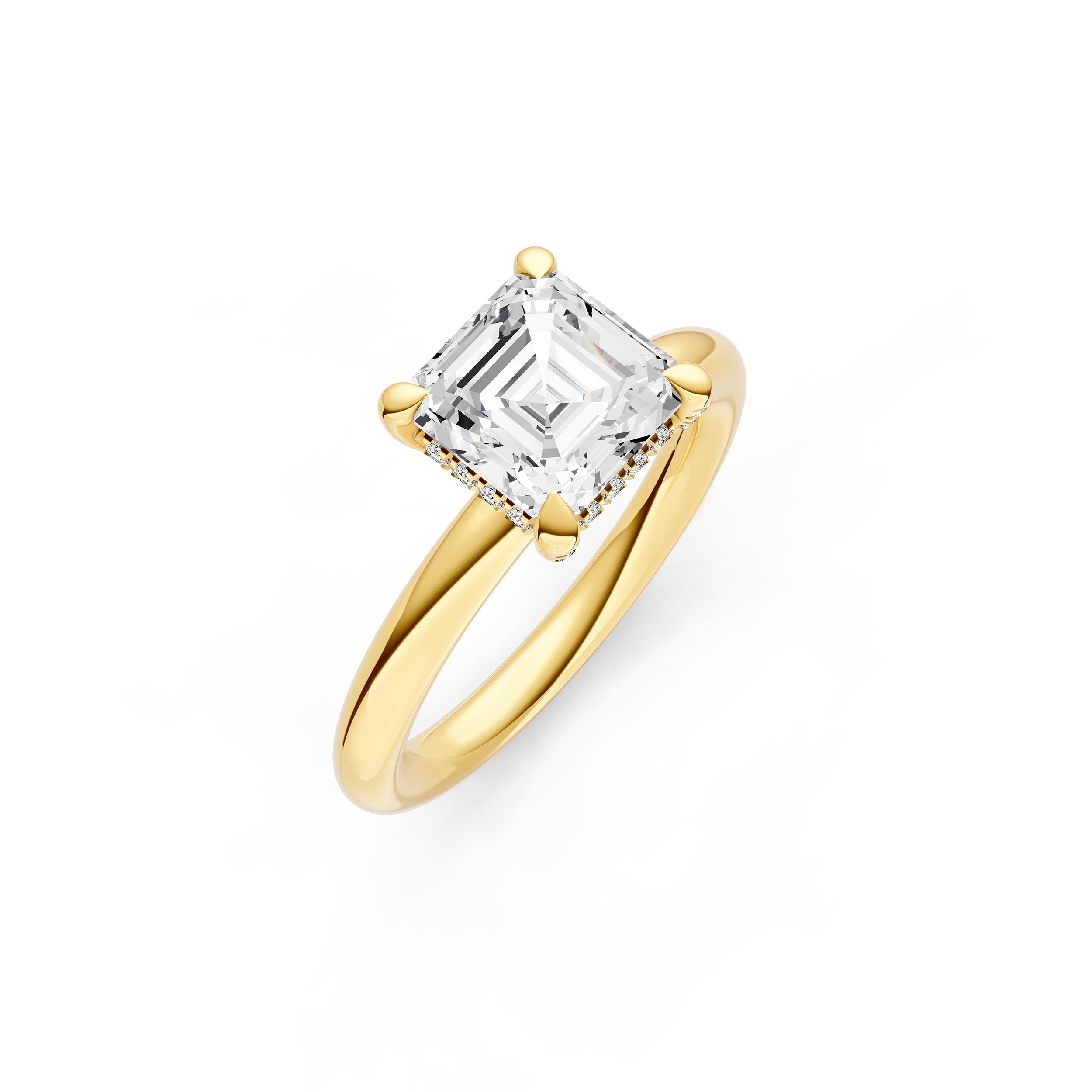 Hidden Halo Diamond Crown Engagement Ring (Asscher) Birmingham Jewelry Engagement Ring Birmingham Jewelry