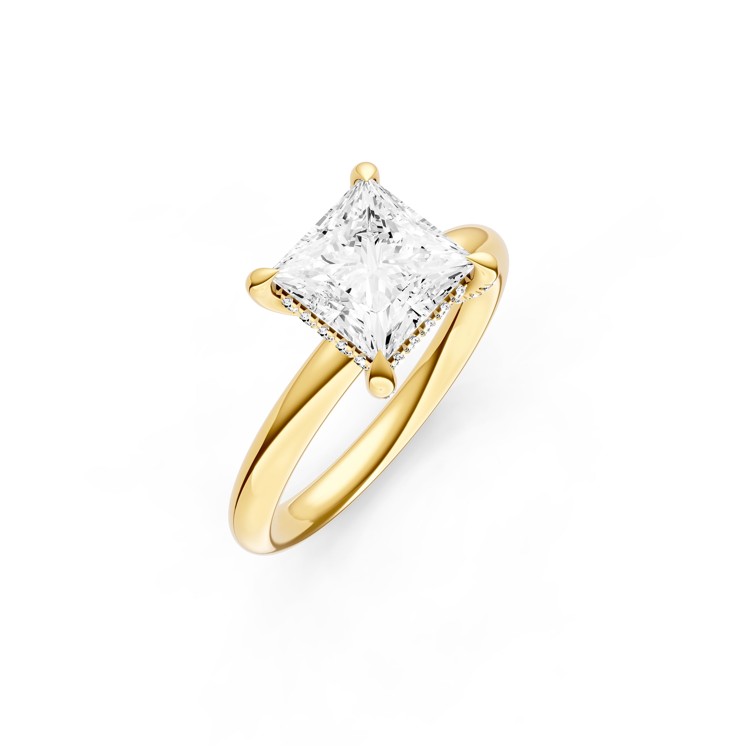 Hidden Halo Diamond Crown Engagement Ring (Princess Cut) Birmingham Jewelry Engagement Ring Birmingham Jewelry