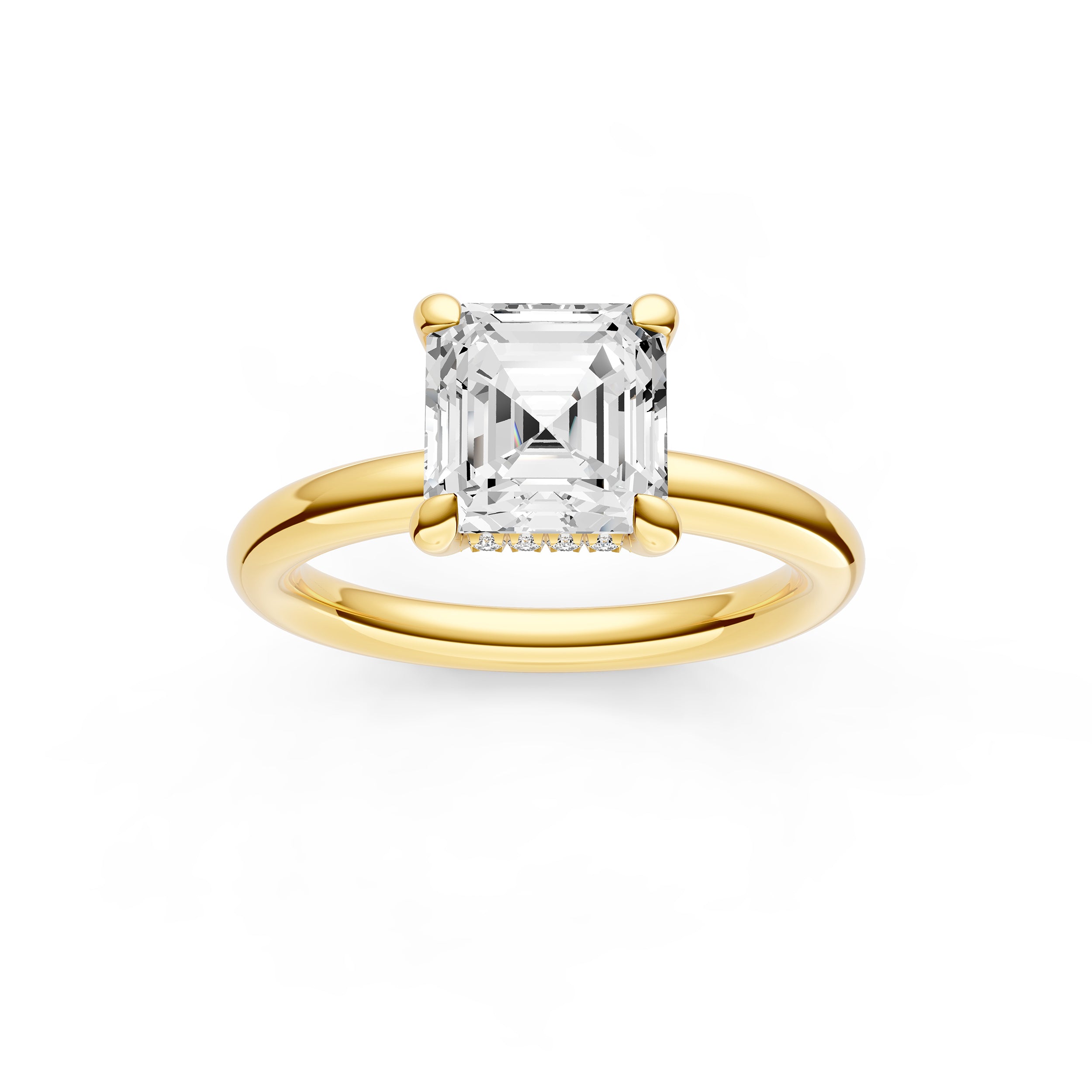Classic Hidden Halo Engagement Ring (Asscher) Birmingham Jewelry Engagement Ring Birmingham Jewelry