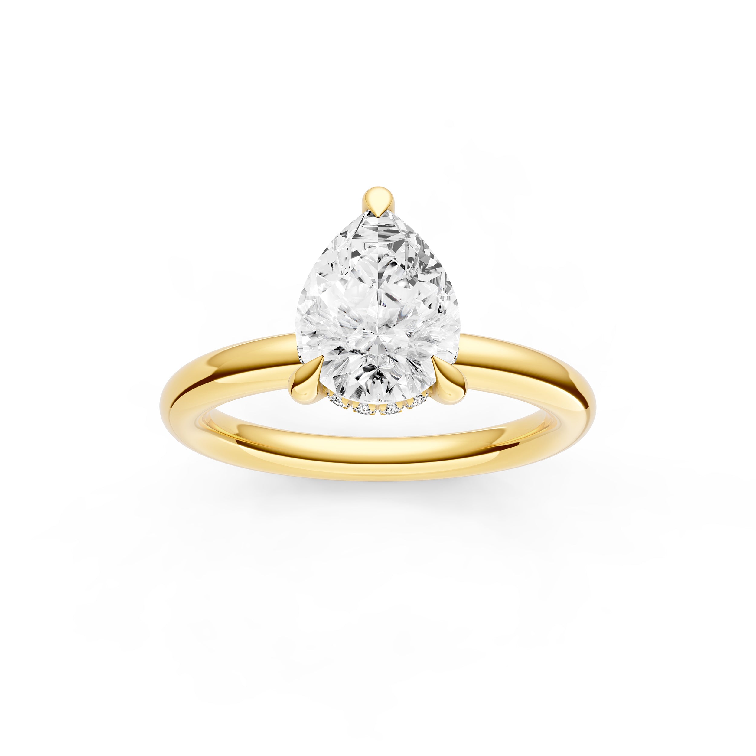 Classic Hidden Halo Engagement Ring (Pear Shape) Birmingham Jewelry Engagement Ring Birmingham Jewelry
