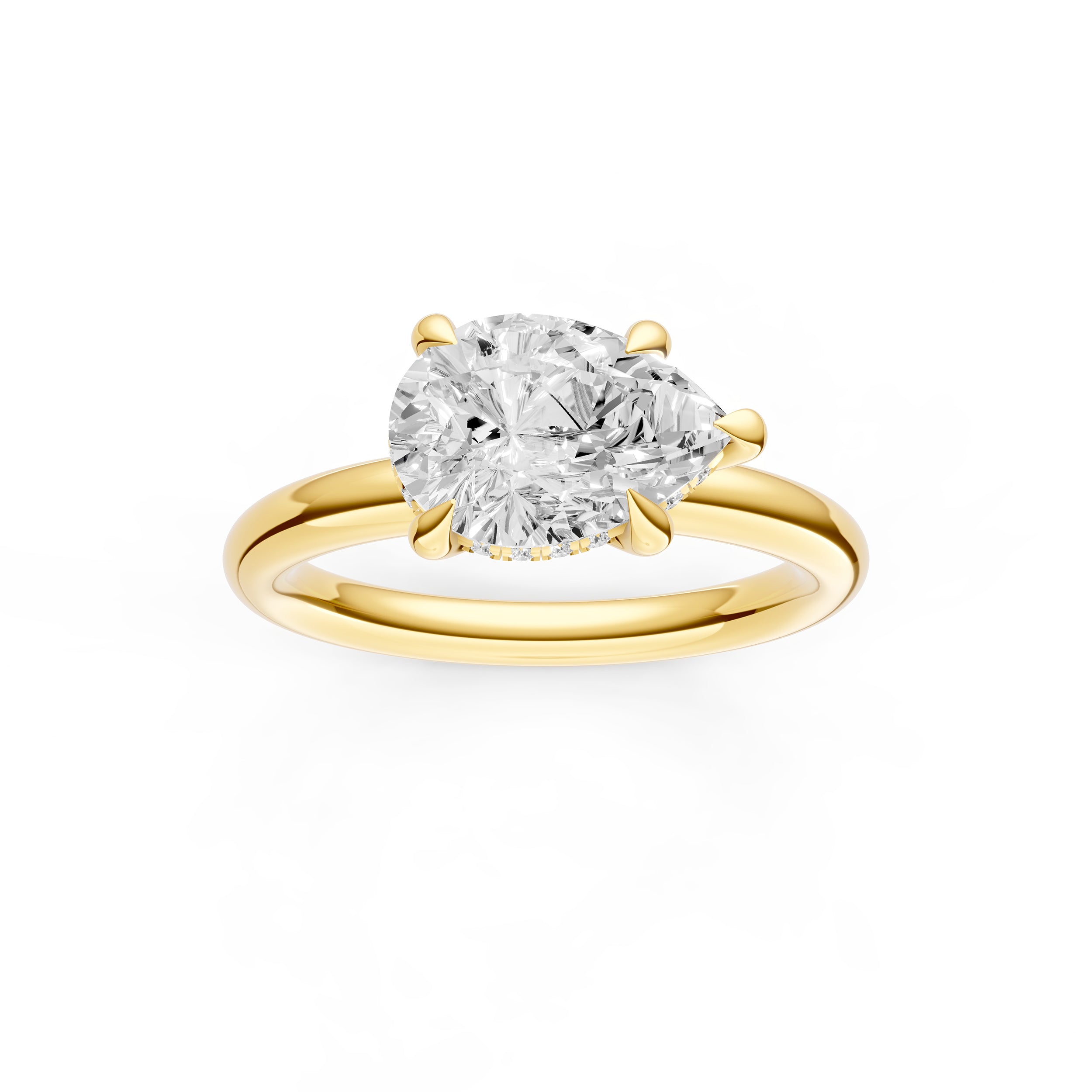 E2W Hidden Halo Engagement Ring (Pear Shape) Birmingham Jewelry Engagement Ring Birmingham Jewelry