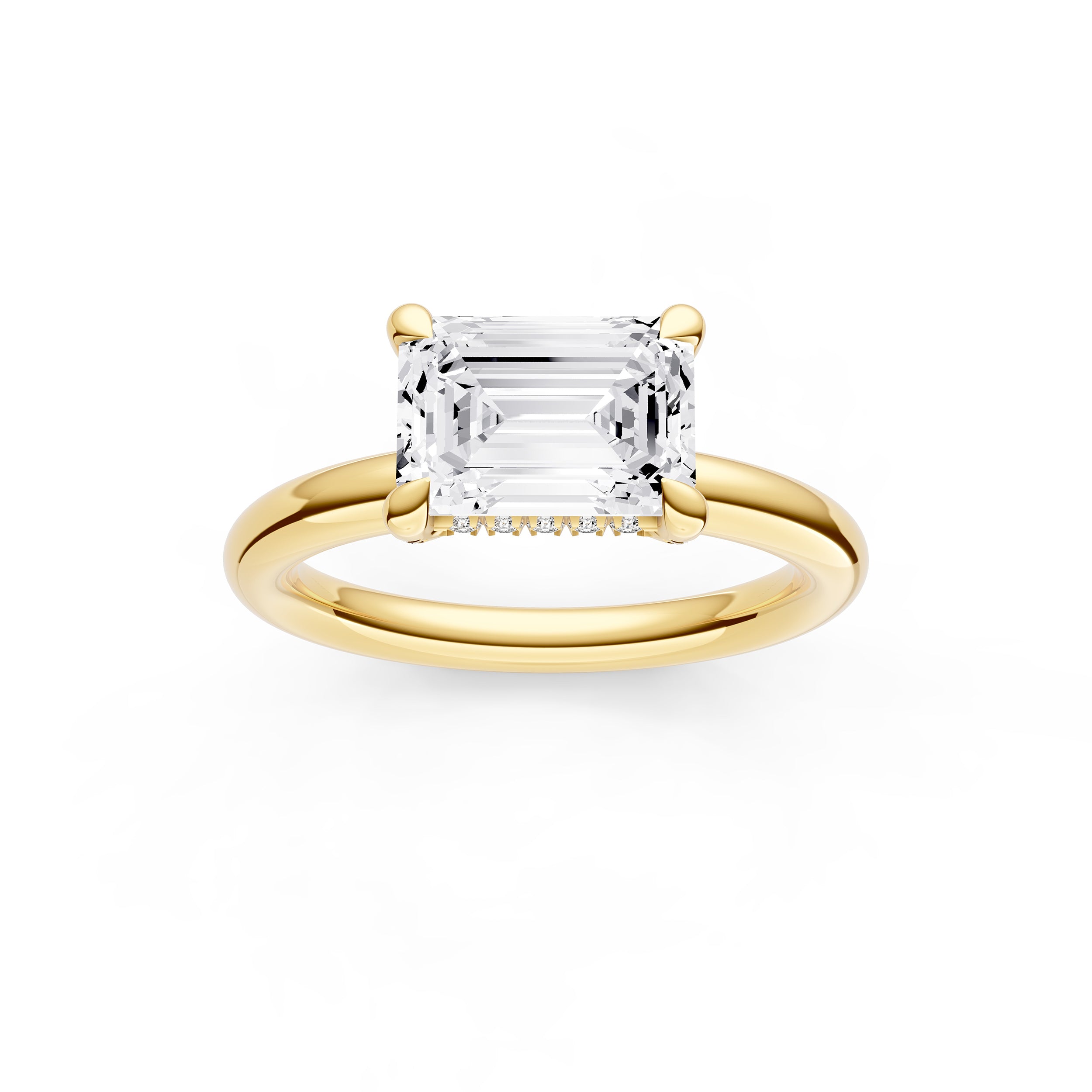 E2W Diamond Crown Engagement Ring (Emerald Cut) Birmingham Jewelry Engagement Ring Birmingham Jewelry