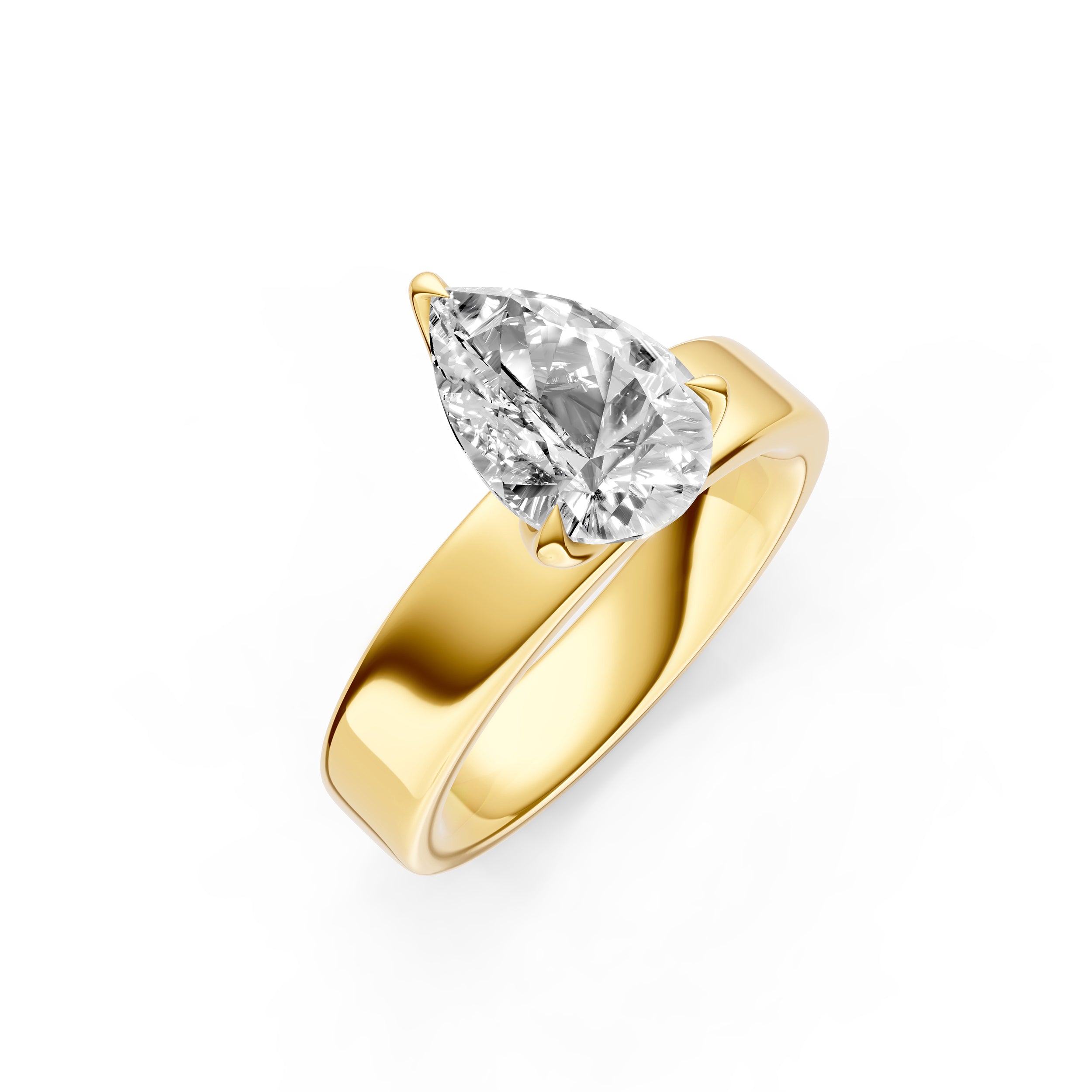 Petal Wide Engagement Ring (Pear Shape)