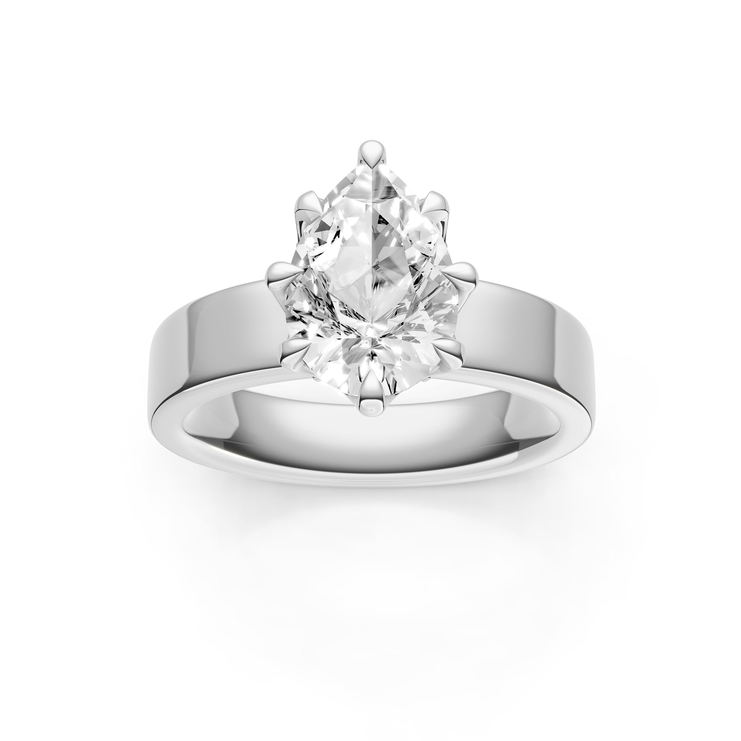 Crown 8-Prong Wide Engagement Ring (Pear Shape) Birmingham Jewelry Engagement Ring Birmingham Jewelry