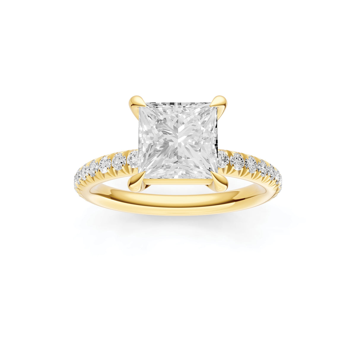 Classic French Pavé Engagement Ring (Princess Cut) Birmingham Jewelry Engagement Ring Birmingham Jewelry