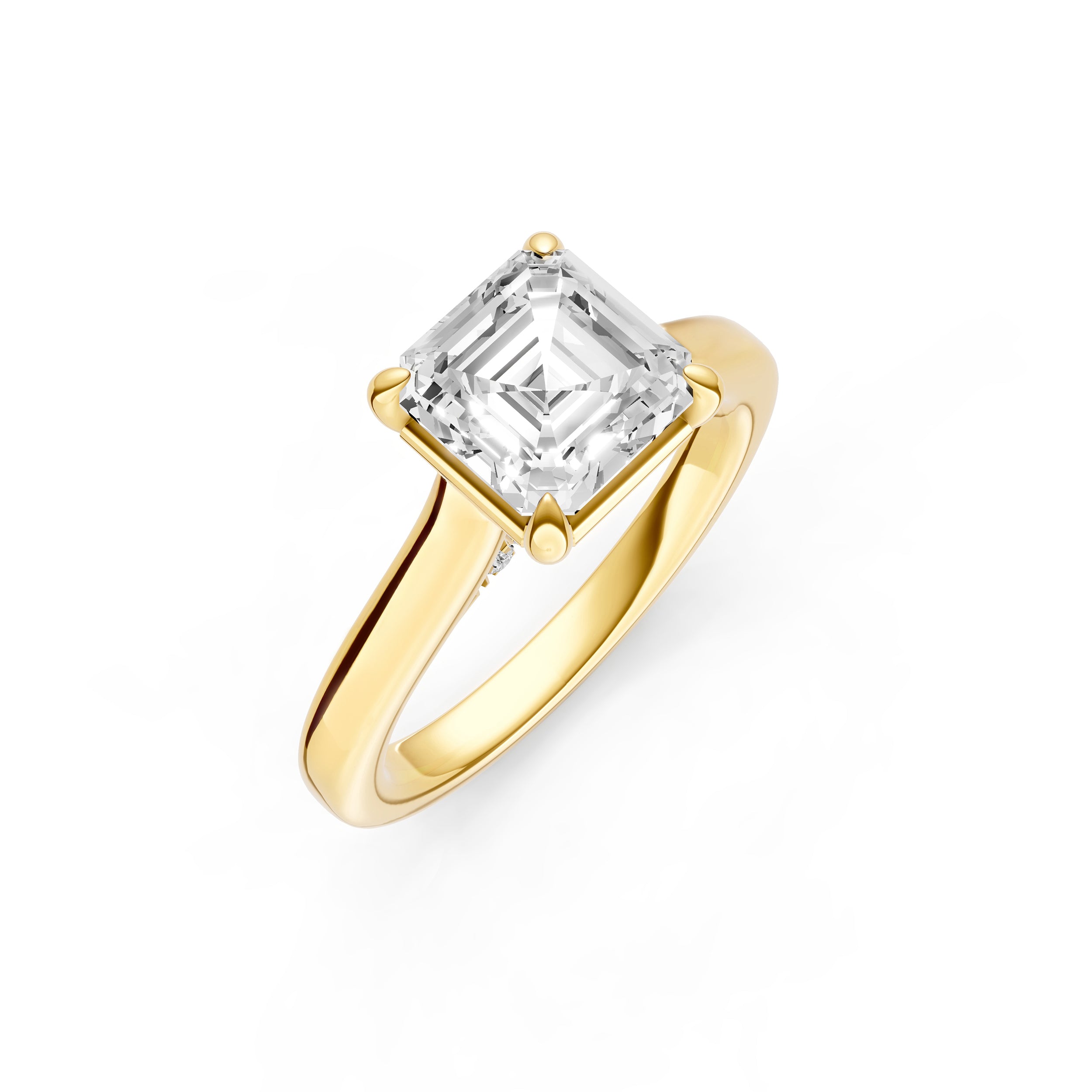 Diamond Accent Cathedral Basket Engagement Ring (Asscher) Birmingham Jewelry Engagement Ring Birmingham Jewelry