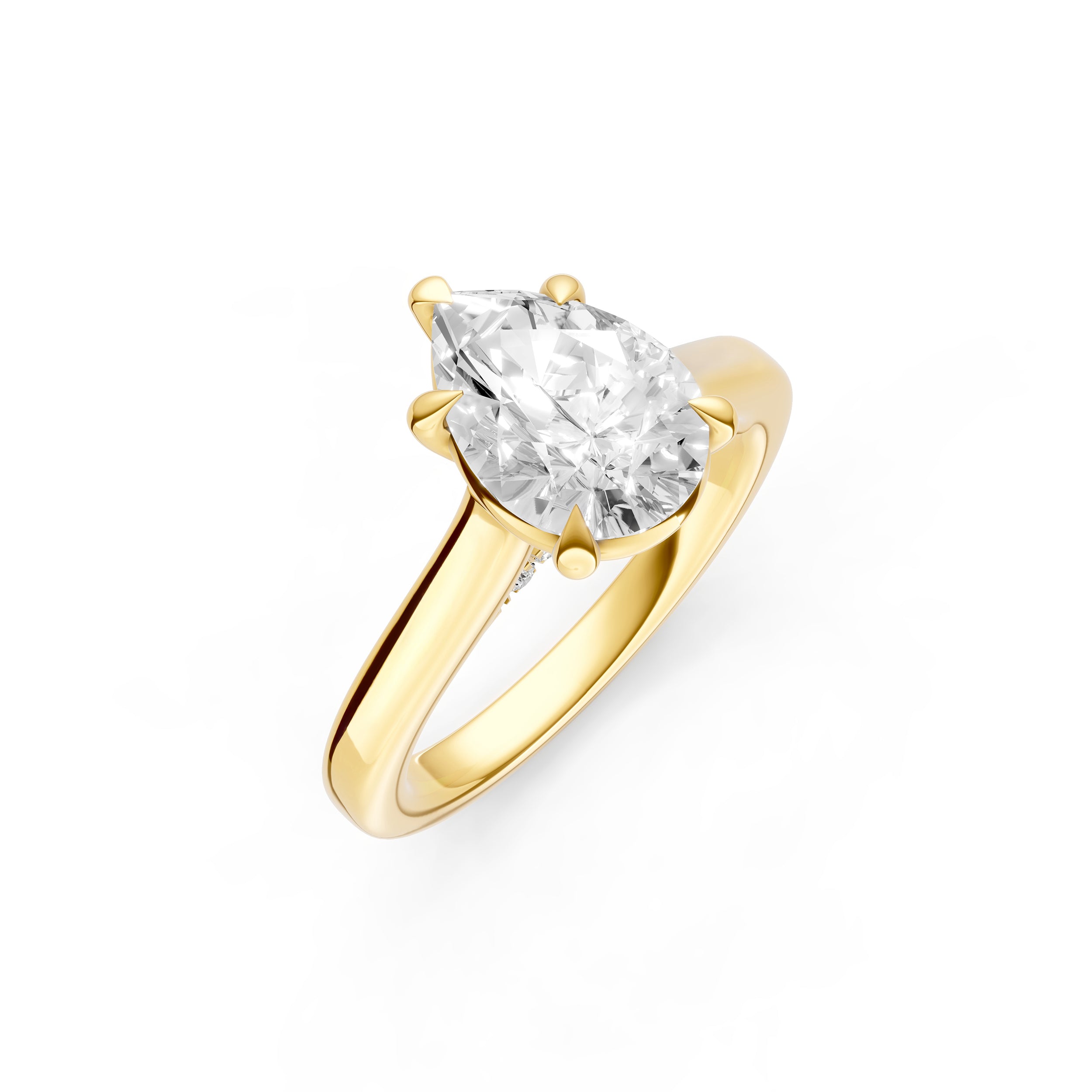 Diamond Accent Cathedral Basket Engagement Ring (Pear Shape) Birmingham Jewelry Engagement Ring Birmingham Jewelry
