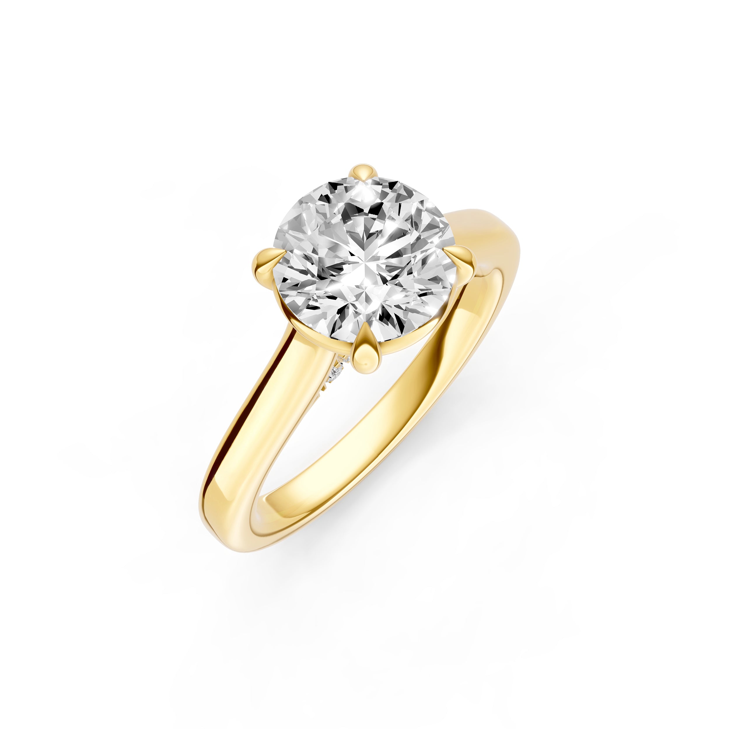 Diamond Accent Cathedral Basket Engagement Ring (Round) Birmingham Jewelry Engagement Ring Birmingham Jewelry