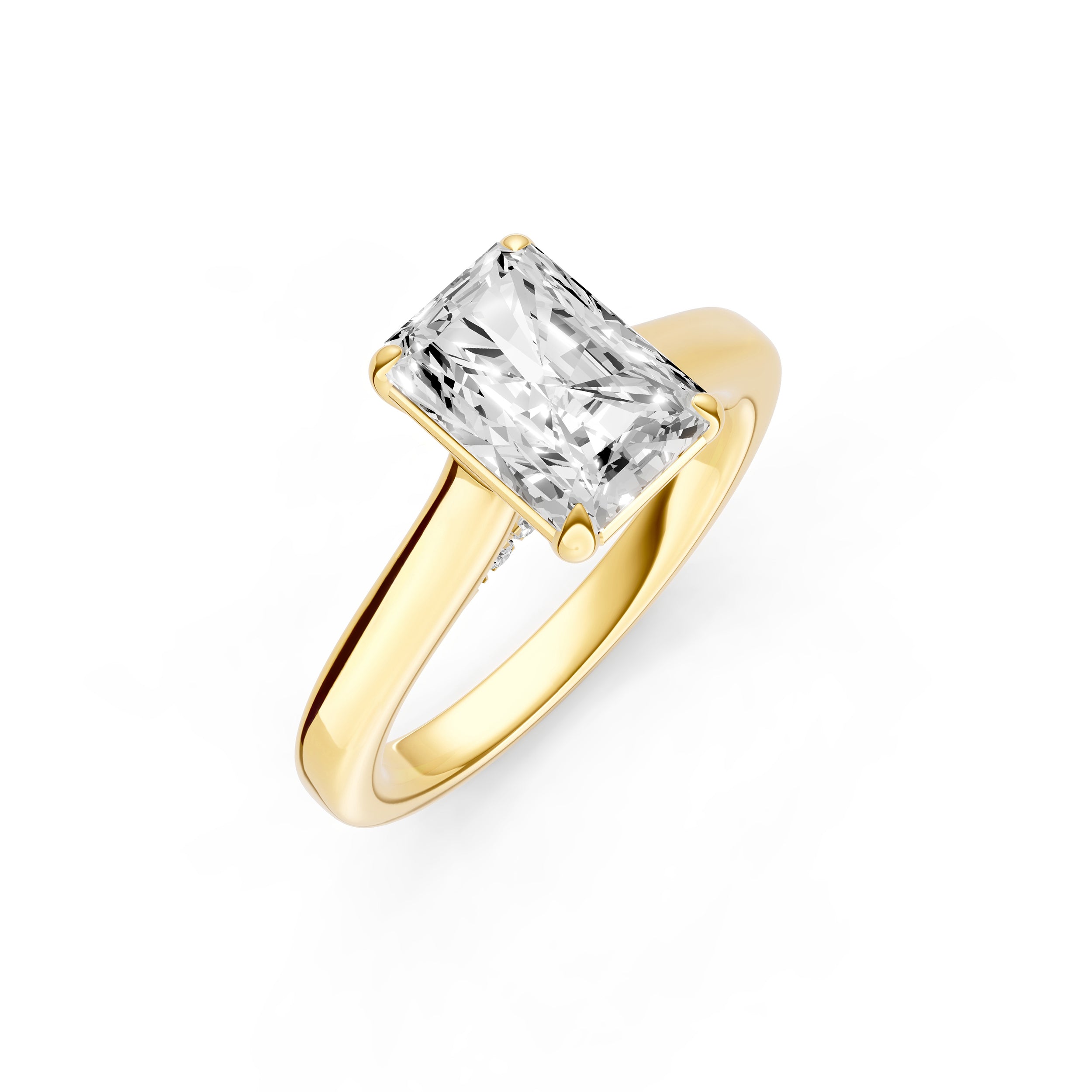Diamond Accent Cathedral Basket Engagement Ring (Radiant) Birmingham Jewelry Engagement Ring Birmingham Jewelry