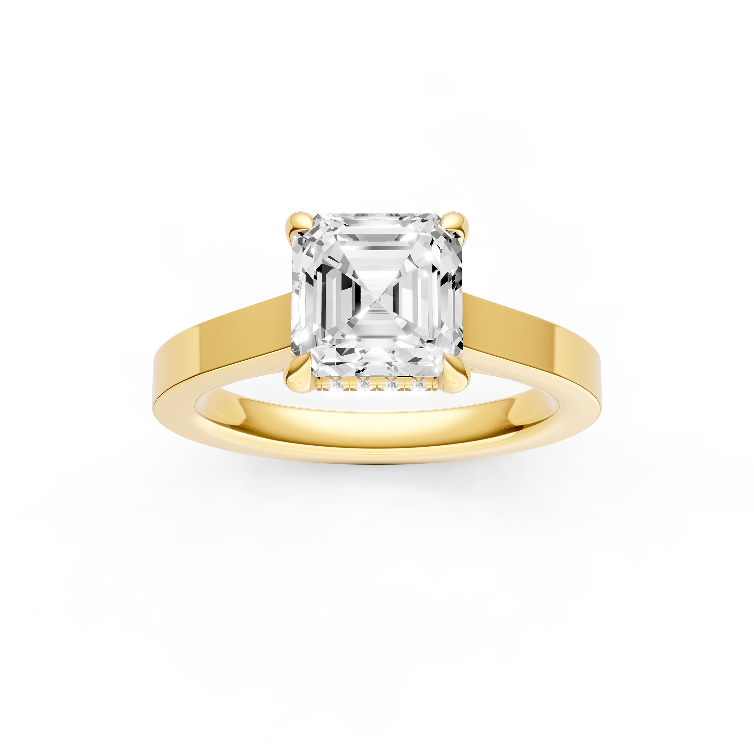Diamond Bar Hidden Halo Engagement Ring (Asscher) Birmingham Jewelry Engagement Ring Birmingham Jewelry