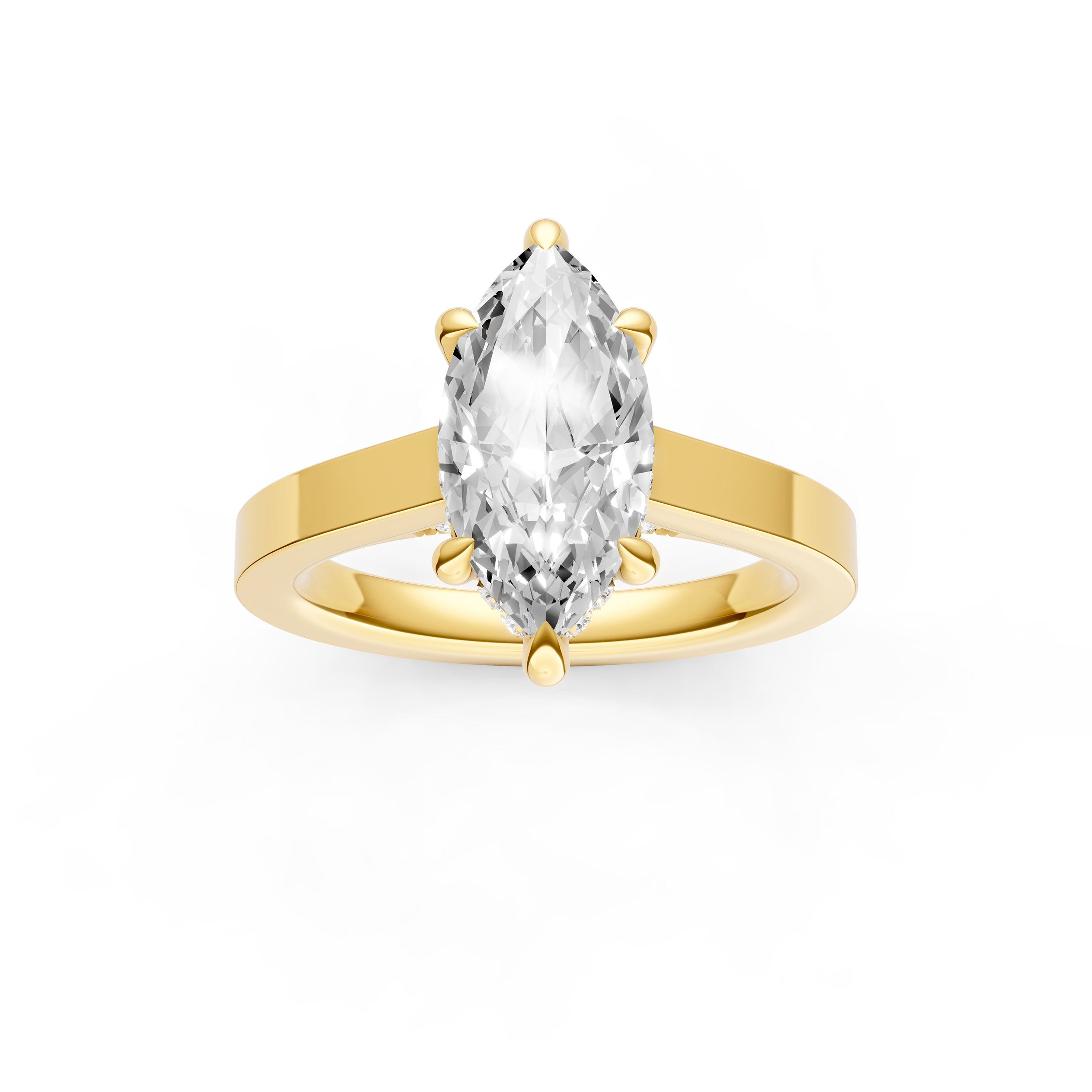 Diamond Bar Hidden Halo Engagement Ring (Marquise) Birmingham Jewelry Engagement Ring Birmingham Jewelry