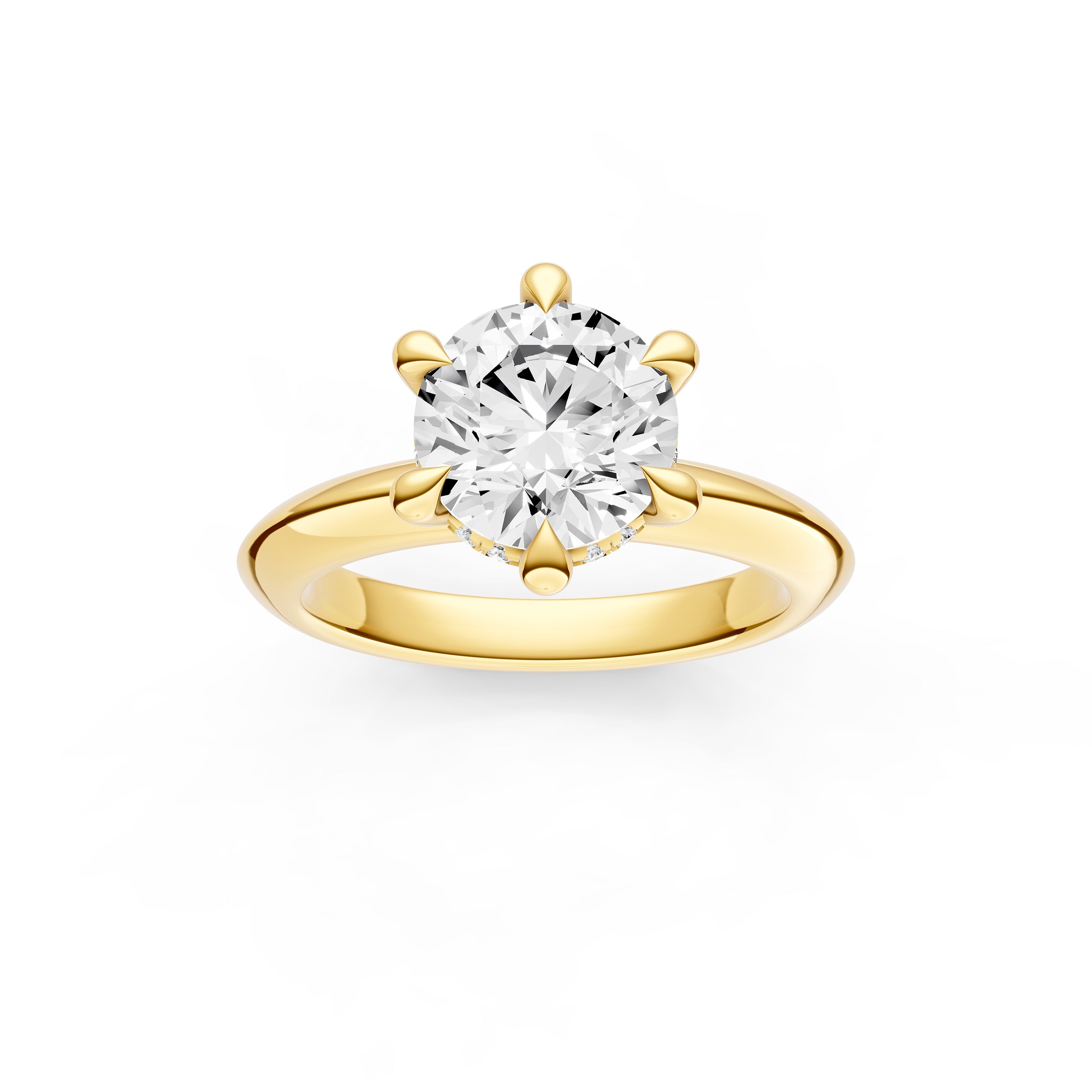 Knife Edge 6-Prong Diamond Crown Engagement Ring (Round) Birmingham Jewelry Engagement Ring Birmingham Jewelry