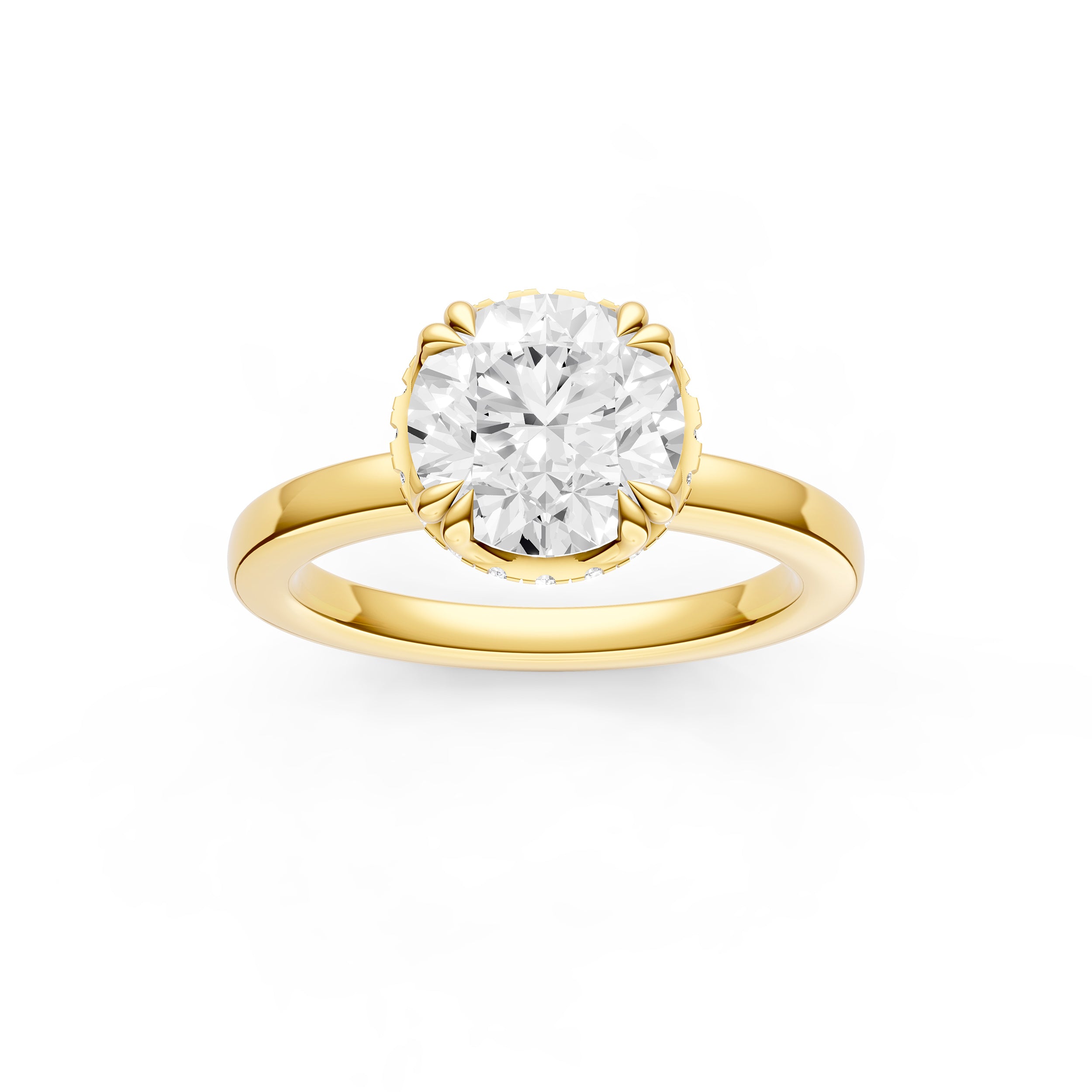 Crown Hidden Halo Engagement Ring (Round) Birmingham Jewelry Engagement Ring Birmingham Jewelry