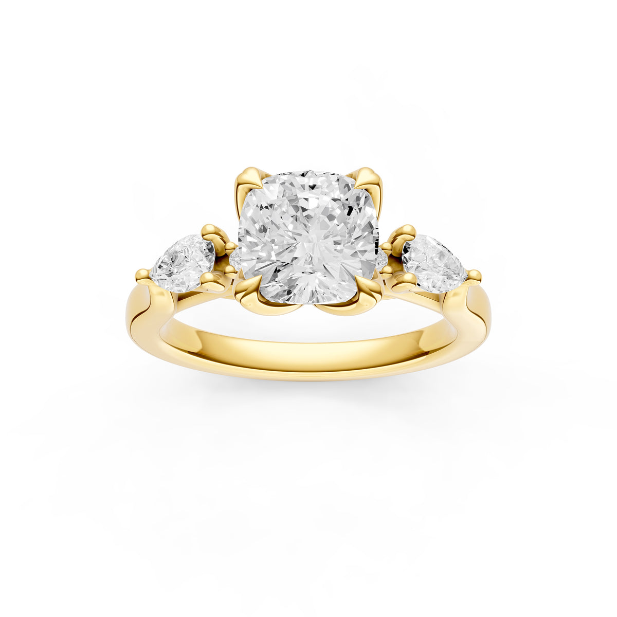 3 Stone Petal Engagement Ring (Cushion) Birmingham Jewelry Engagement Ring Birmingham Jewelry