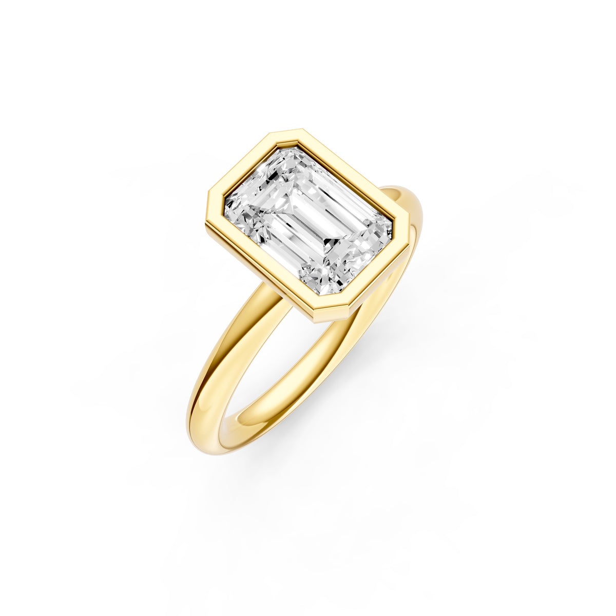 Petal Bezel Engagement Ring (Emerald Cut) Birmingham Jewelry Engagement Ring Birmingham Jewelry