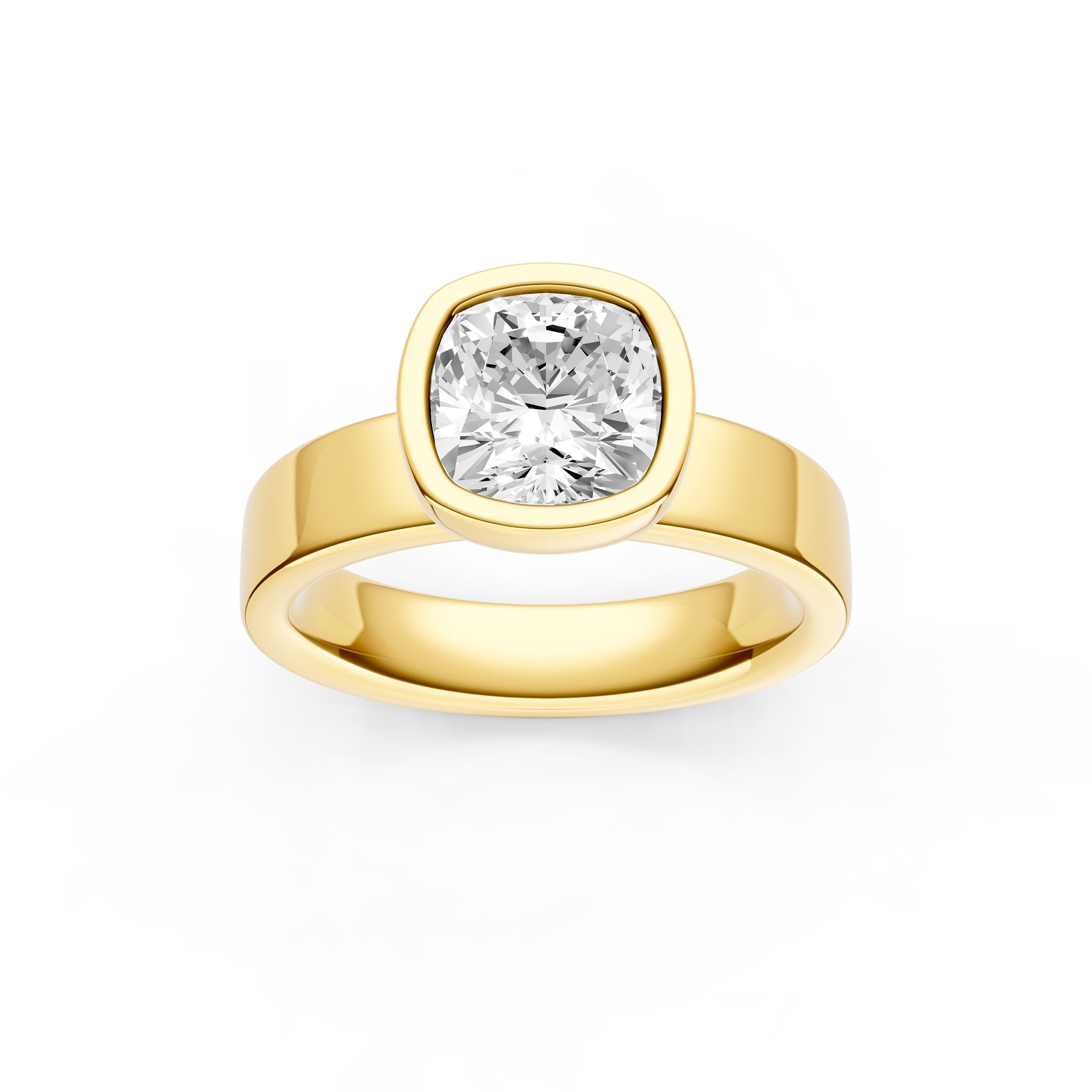 Petal Bezel Wide Engagement Ring (Cushion) Birmingham Jewelry Engagement Ring Birmingham Jewelry