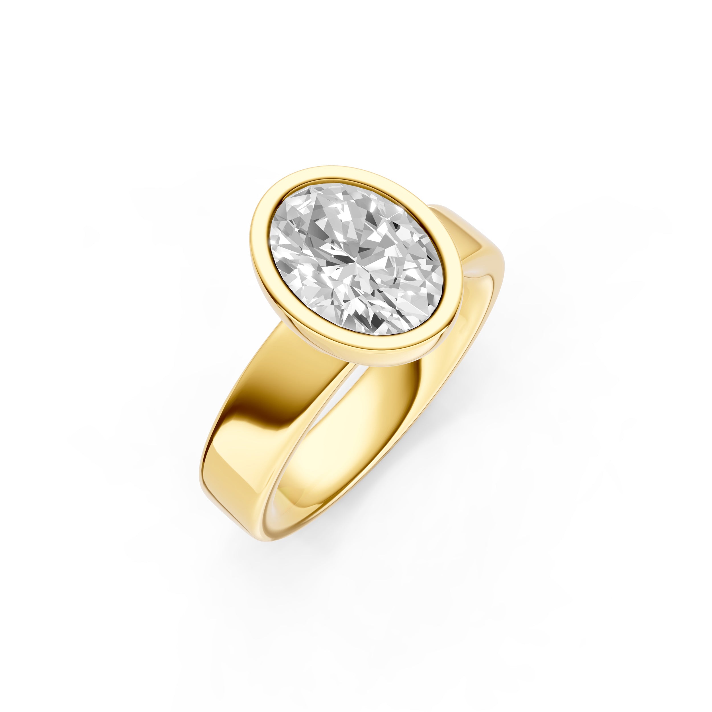 Petal Bezel Wide Engagement Ring (Oval) Birmingham Jewelry Engagement Ring Birmingham Jewelry