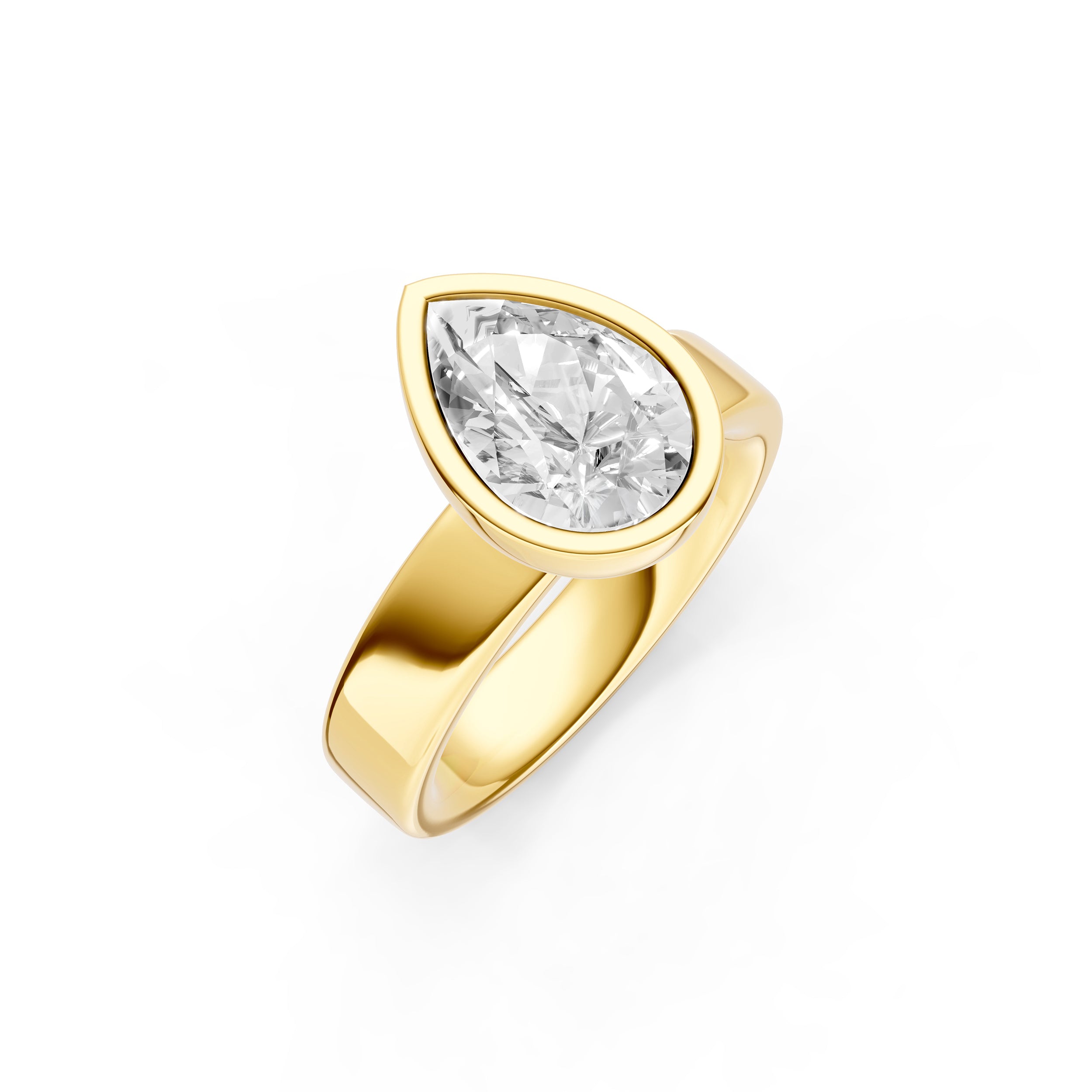 Petal Bezel Wide Engagement Ring (Pear Shape) Birmingham Jewelry Engagement Ring Birmingham Jewelry