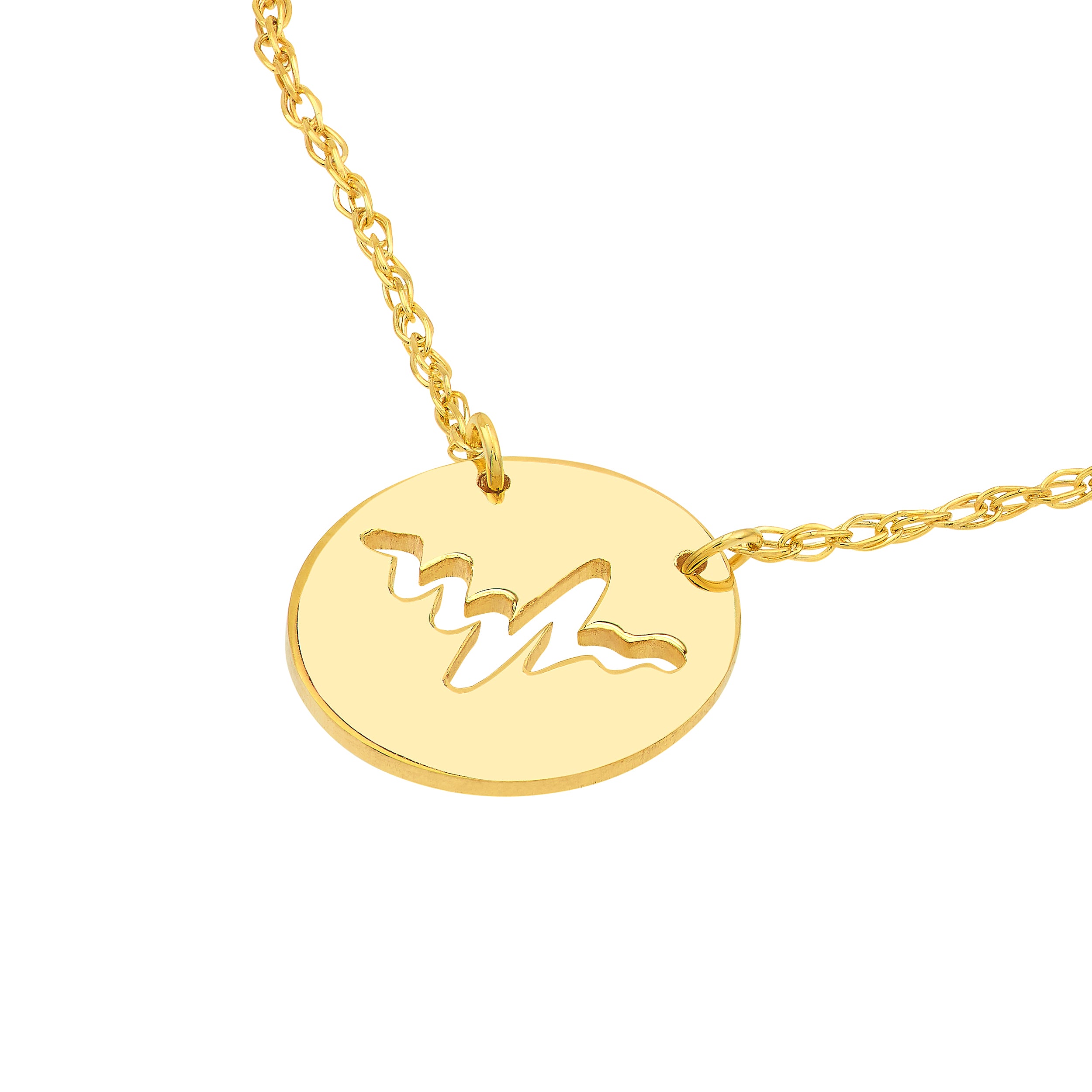 14K Yellow Gold So You Cutout Heartbeat Mini Disc Adjustable Necklace Birmingham Jewelry Necklace Birmingham Jewelry