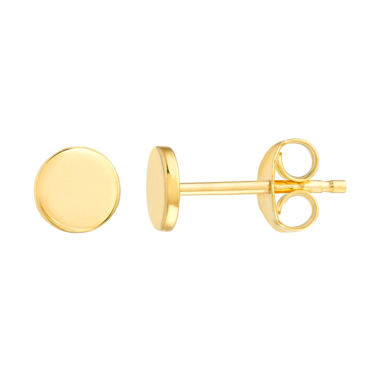 14K Yellow Gold Mini Disc Stud Earrings on Post Back Birmingham Jewelry Earrings Birmingham Jewelry