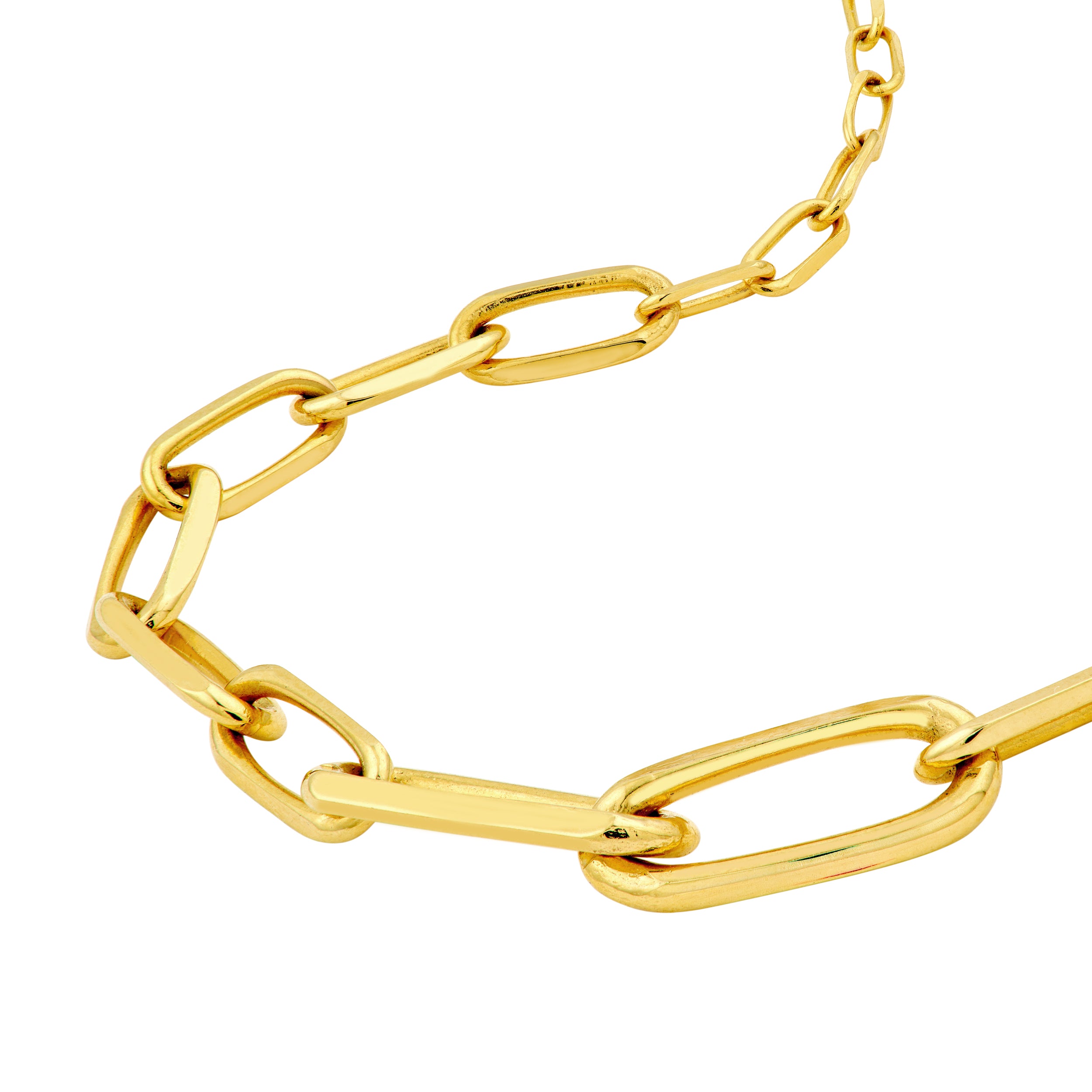 14K Yellow Gold Graduating Paper Clip Necklace Birmingham Jewelry Necklace Birmingham Jewelry