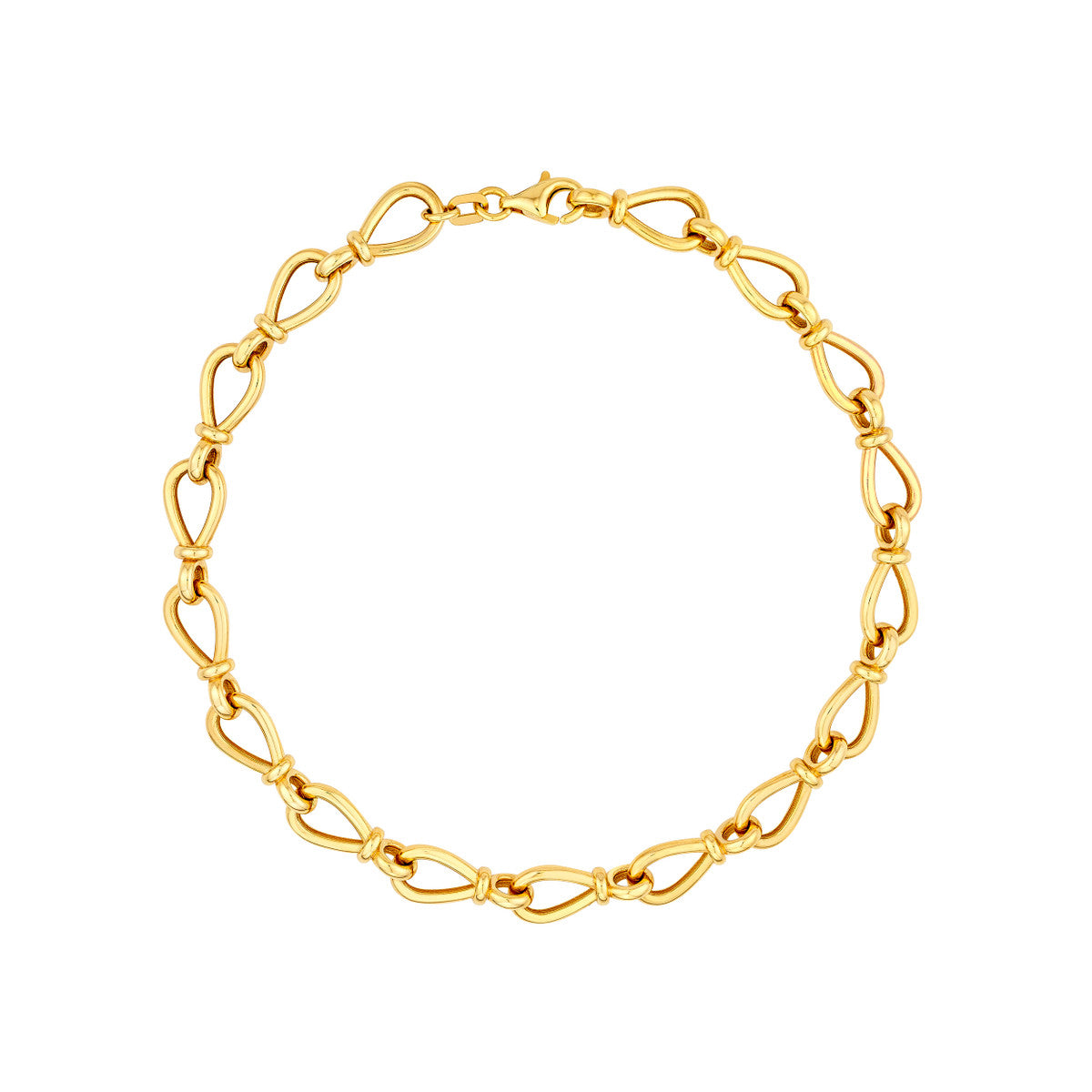 14K Yellow Gold Teardrop Link Bracelet Birmingham Jewelry Bracelet Birmingham Jewelry