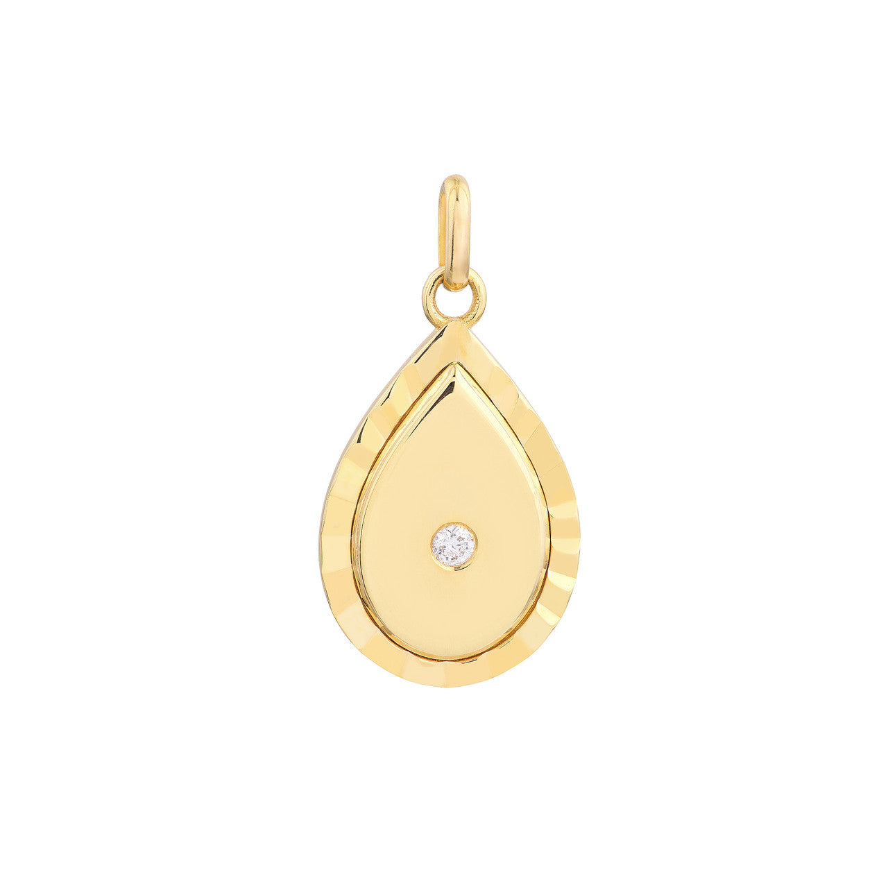 14K Yellow Gold 1/20tcw Diamond Teardrop Pendant Birmingham Jewelry Pendant Birmingham Jewelry