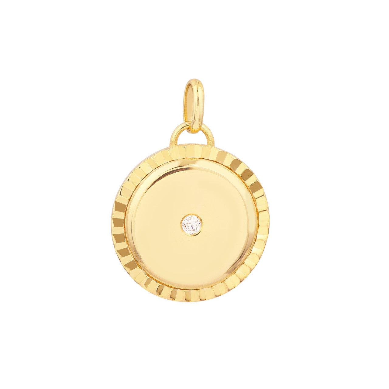 14K Yellow Gold 1/20tcw Diamond Round Pendant