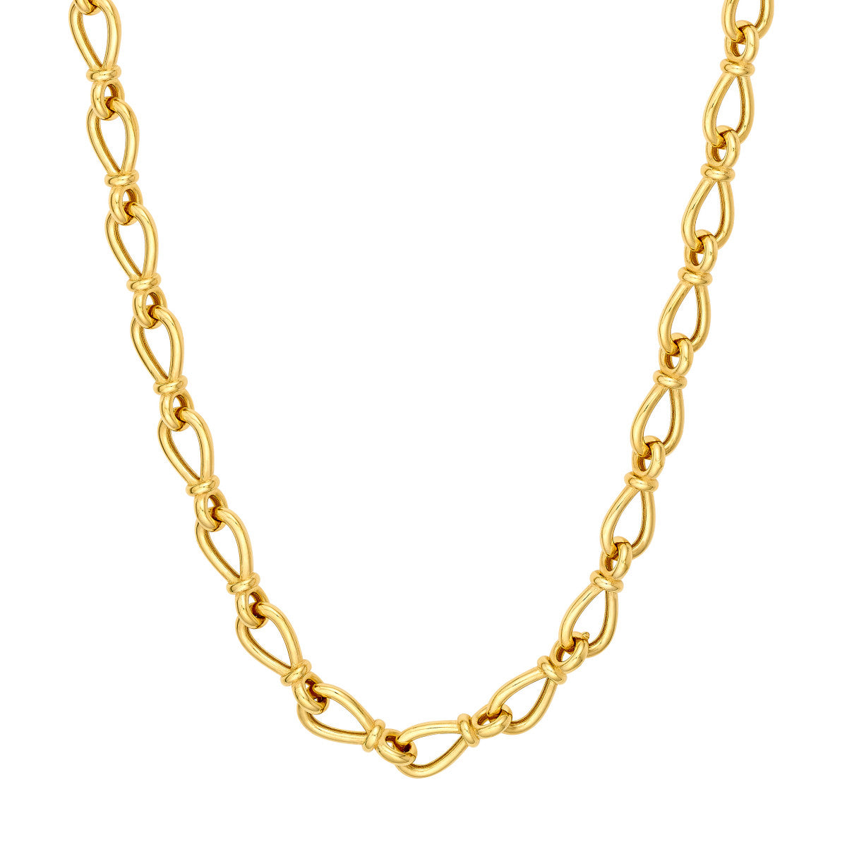 14K Yellow Gold Teardrop Link Chain